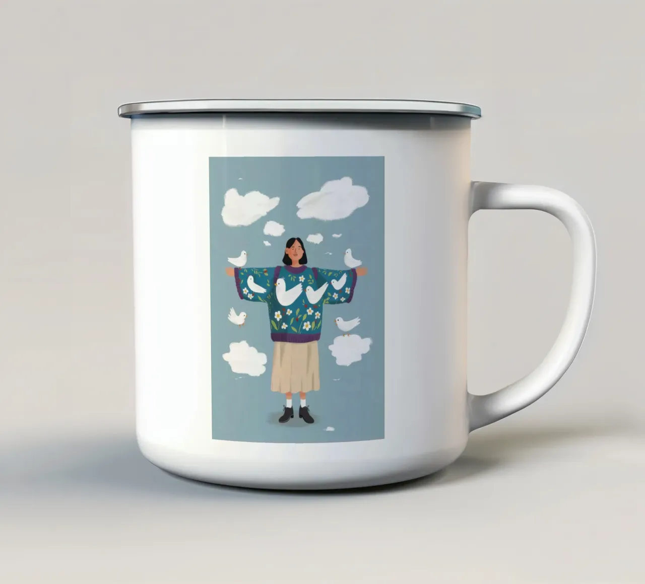 Custode della colomba celeste tazza in smalto da Hollow Years