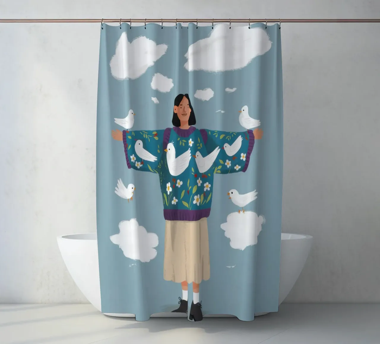 Custode della colomba celeste tenda da doccia da Hollow Years