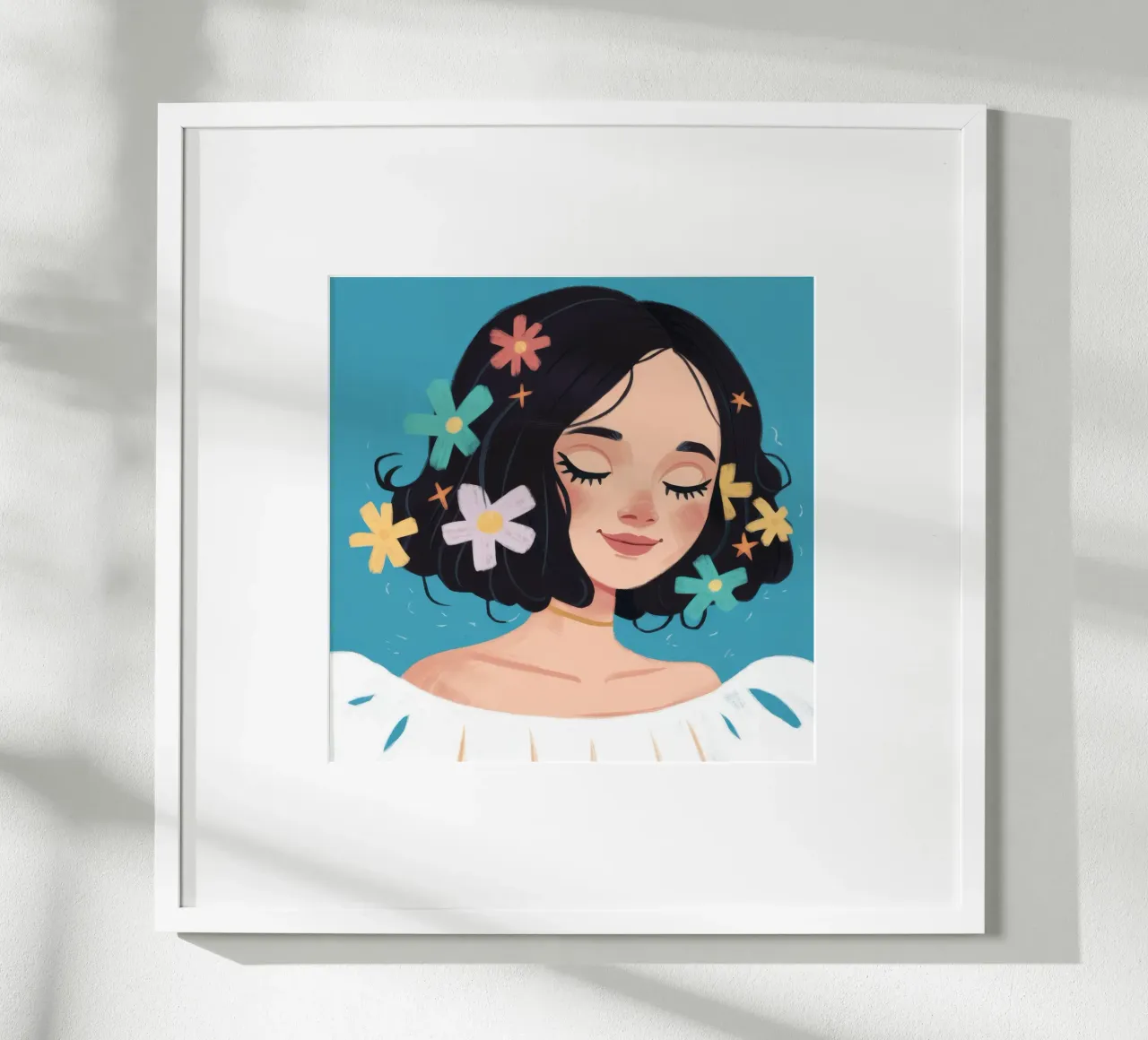 Fiore di mezzanotte Serenity poster con telaio in legno da Hollow Years