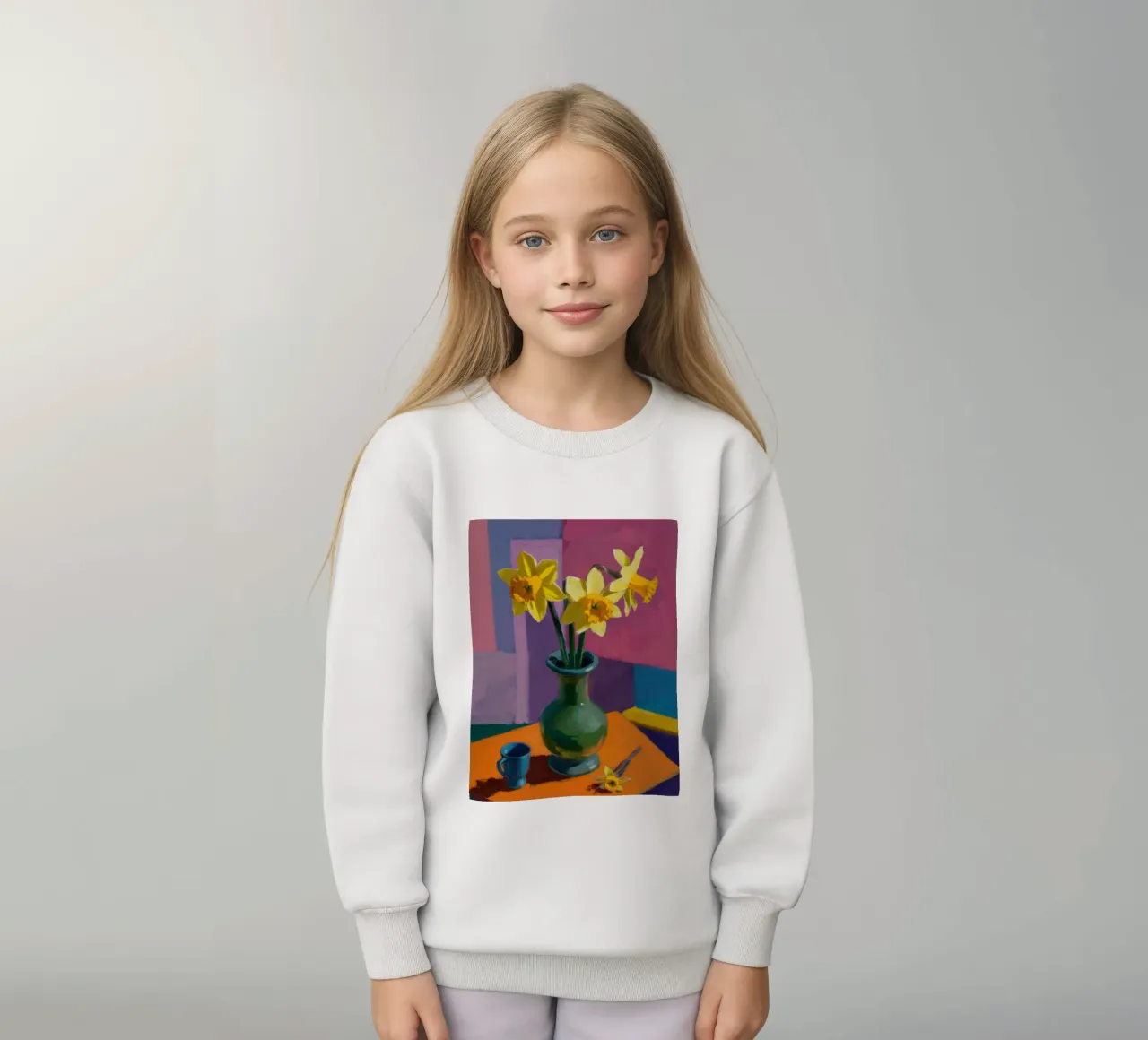 Daffodil Twilight Glow kids sweatshirt by Arcane Lines