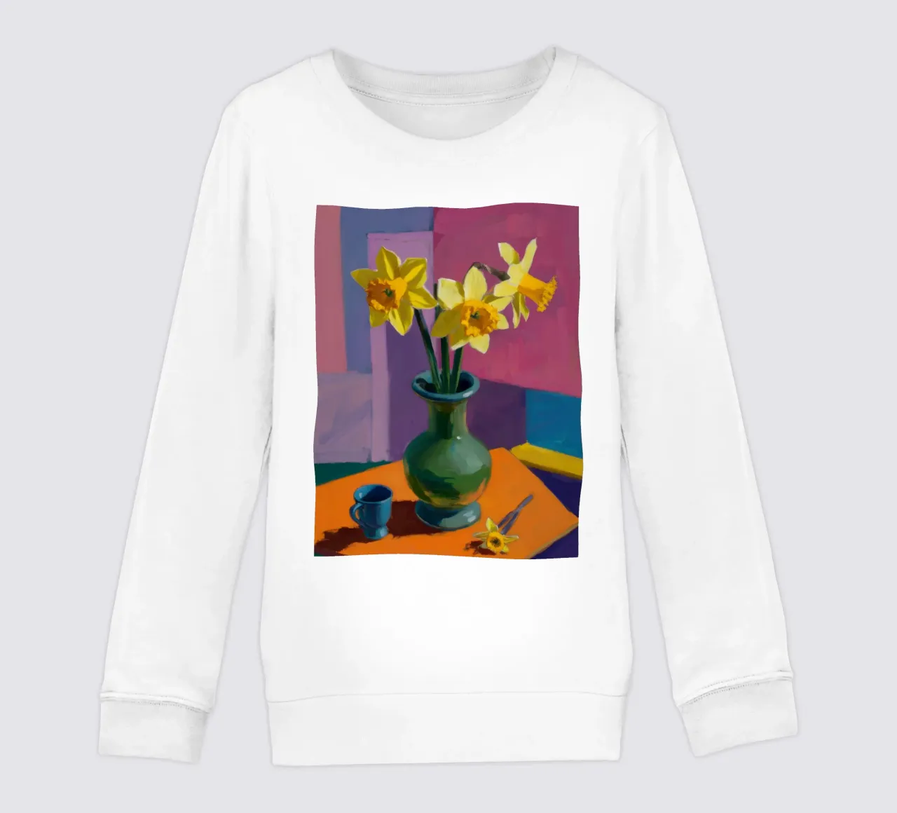 Daffodil Twilight Glow kids sweatshirt by Arcane Lines