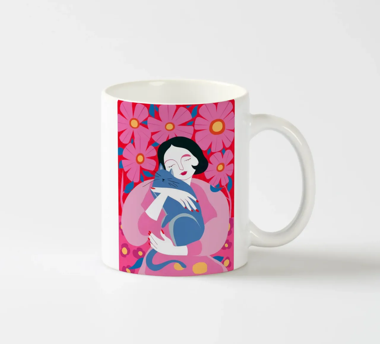 Sogno felino fucsia tazza in ceramica da Hollow Years