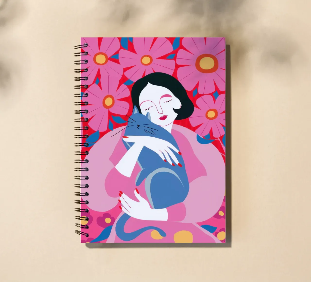 Fuchsia Feline Dream spiral notebook by Hollow Years