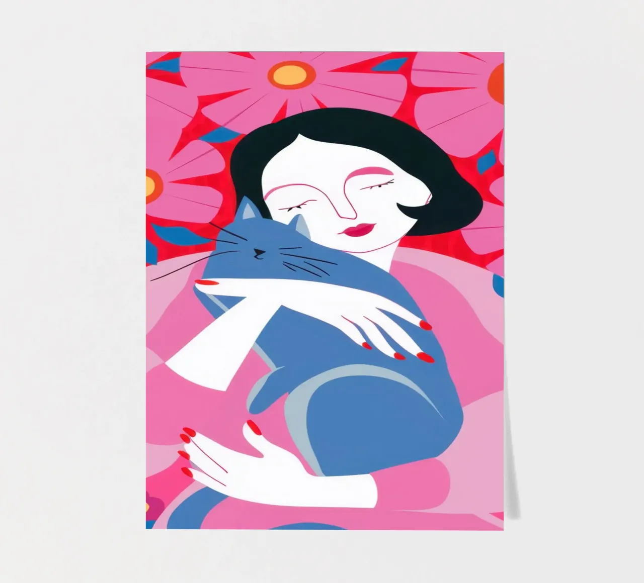 Fuchsia Feline Dream sticker sheet by Hollow Years