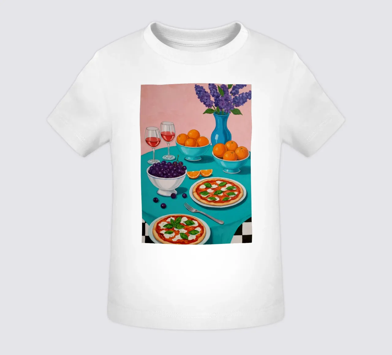 Pizza and Lavender baby t-shirt by Lune Dreams