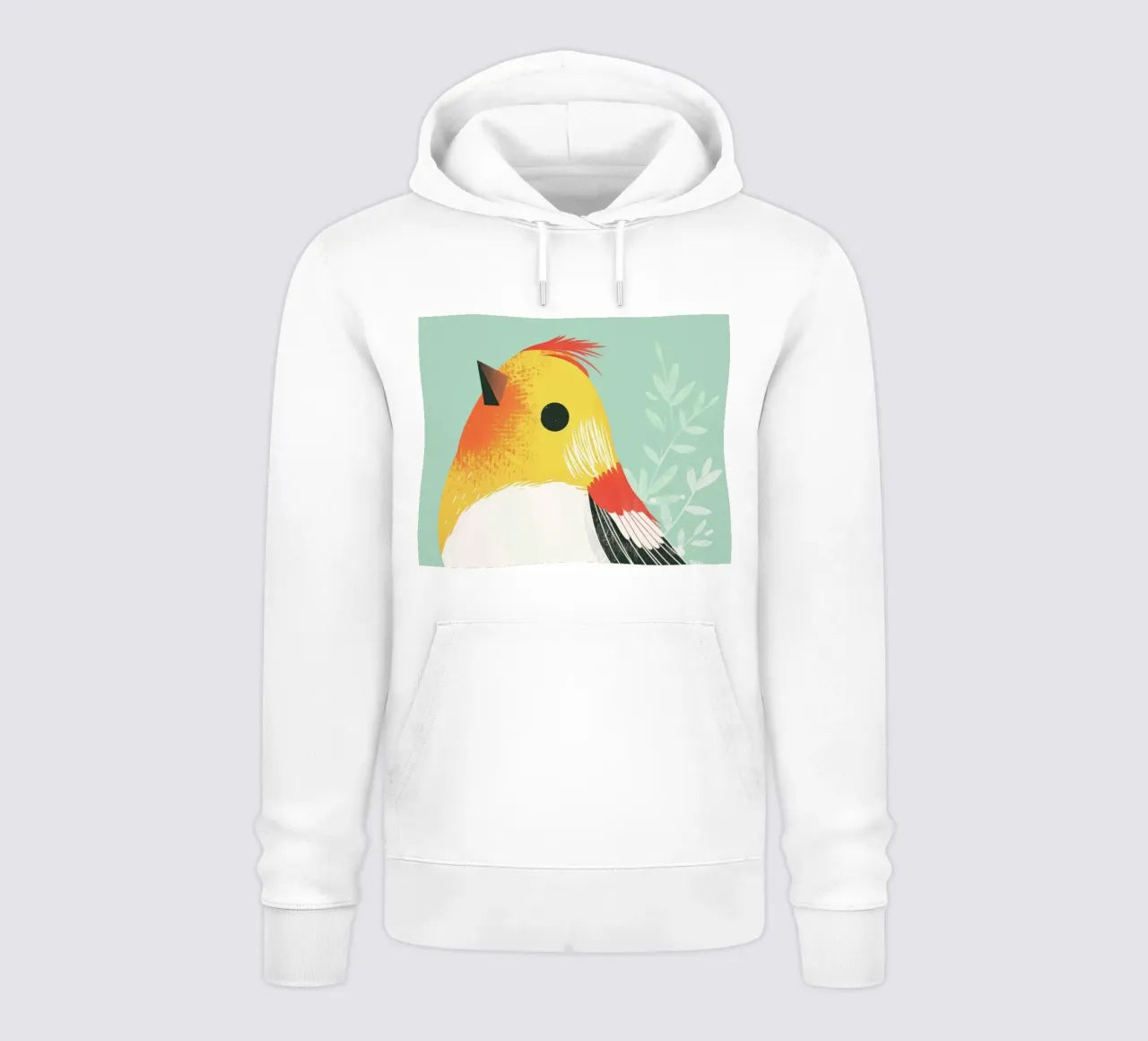 Simpática ilustración de un pájaro posado sobre un fondo suave sudadera con capucha de DesignDoodle