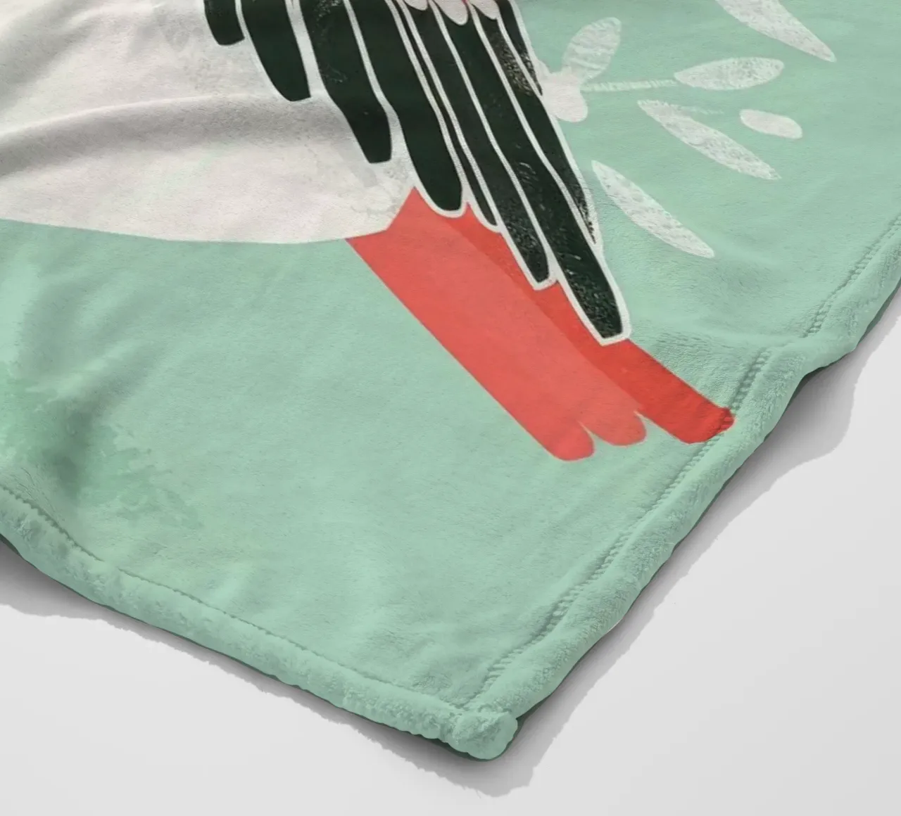 Illustrazione di un uccello carino appollaiato su uno sfondo morbido coperta in pile da DesignDoodle