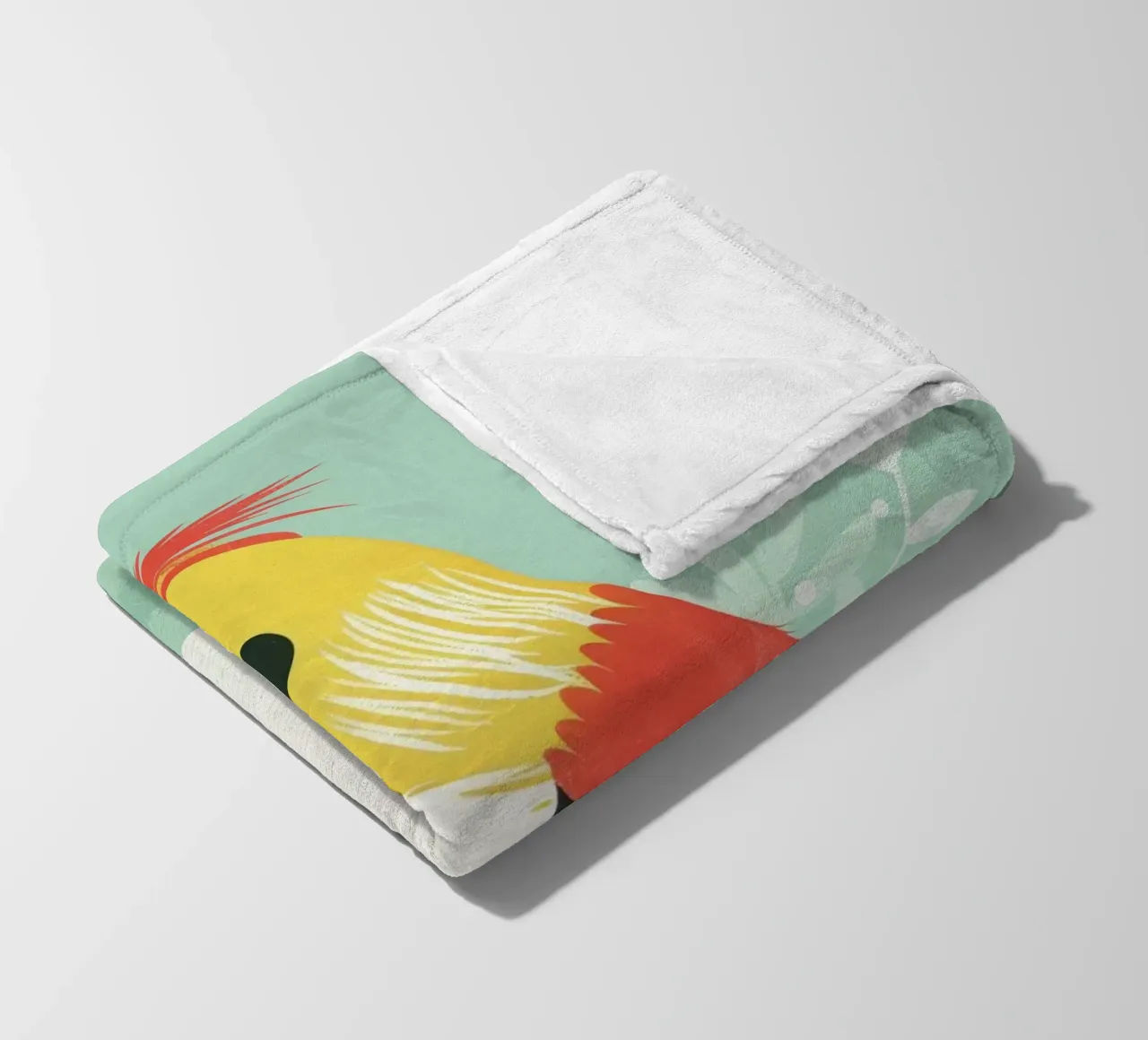 Illustrazione di un uccello carino appollaiato su uno sfondo morbido coperta in pile da DesignDoodle