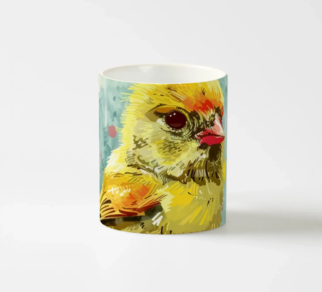 Oiseau jaune vif perché sur une branche mug en céramique de DesignDoodle