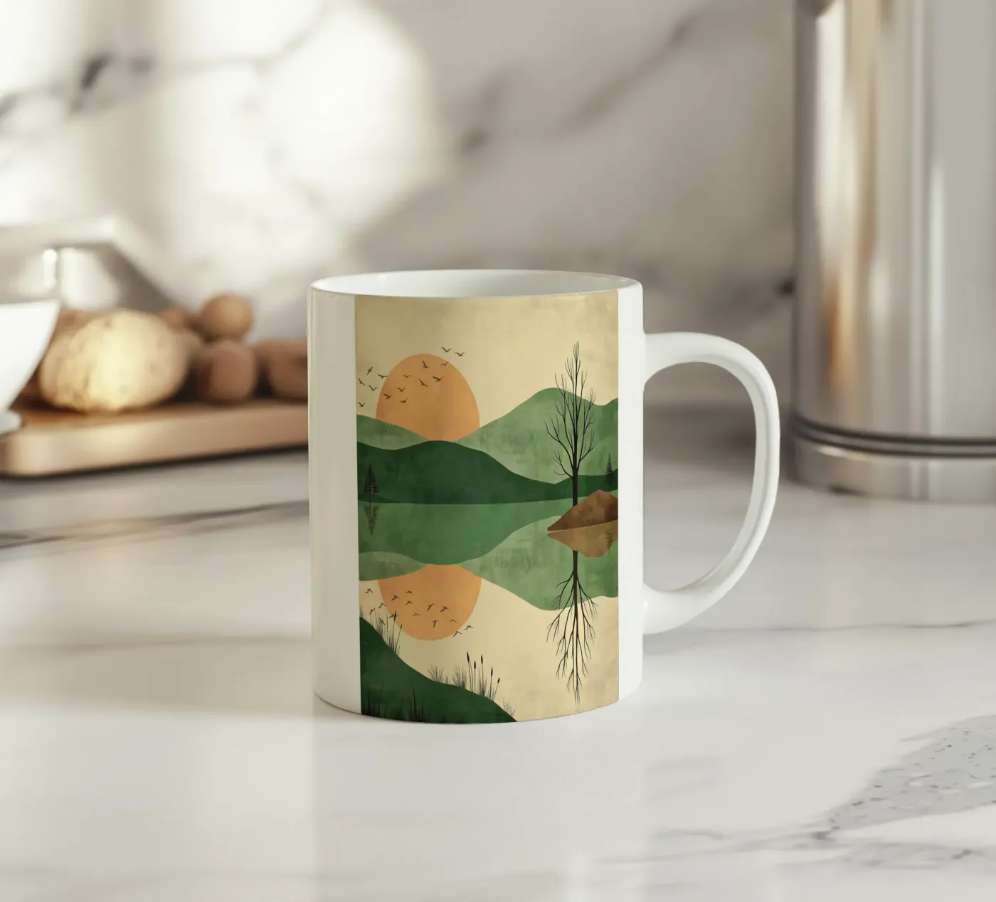 sunset reflect ceramic mug by twillight
