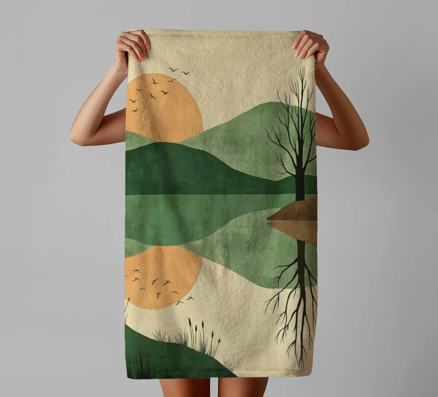 sunset reflect towel by twillight