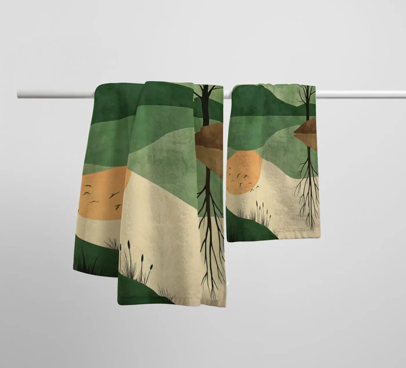 sunset reflect badhanddoek van twillight