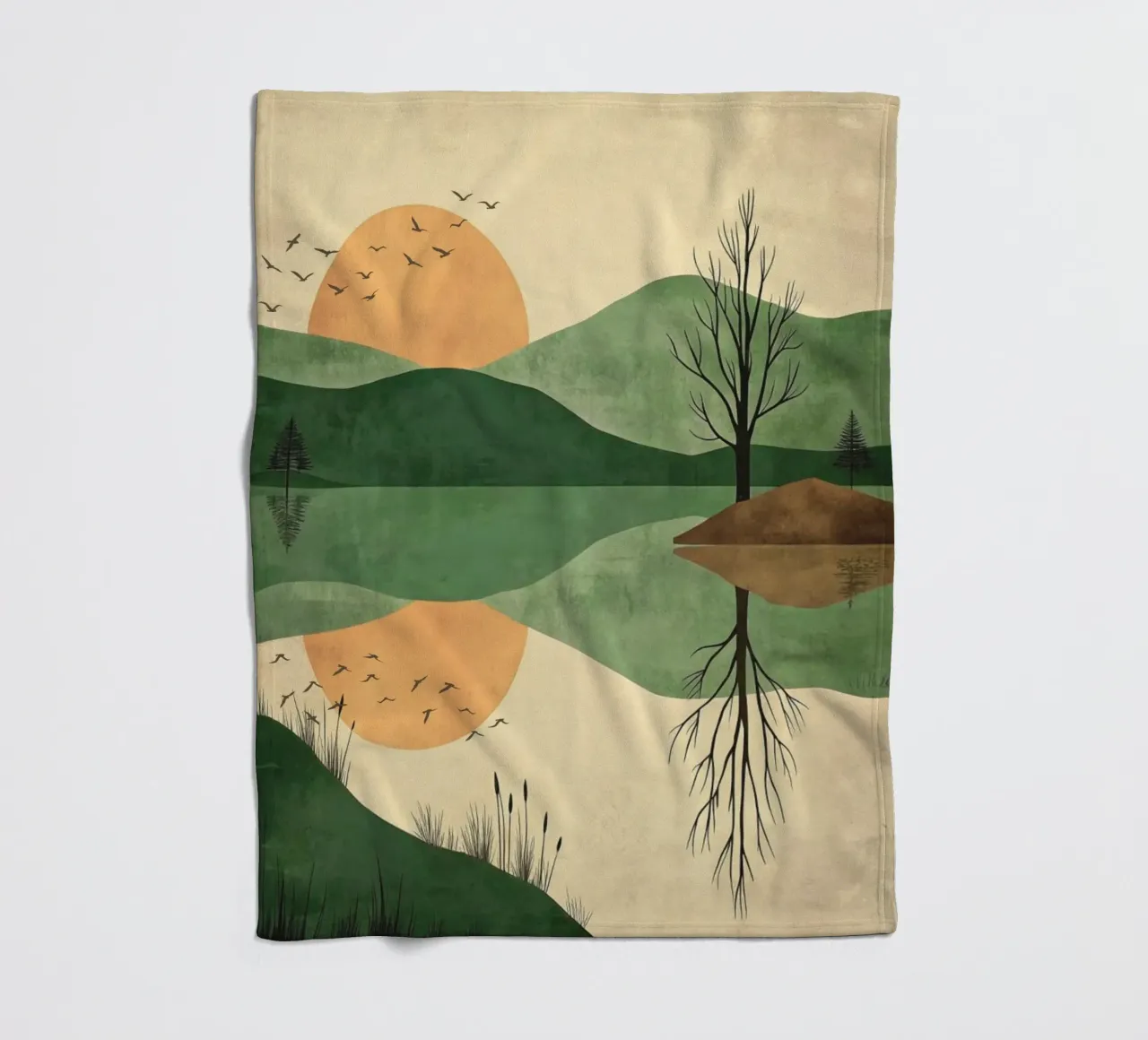 sunset reflect fleecedeken van twillight