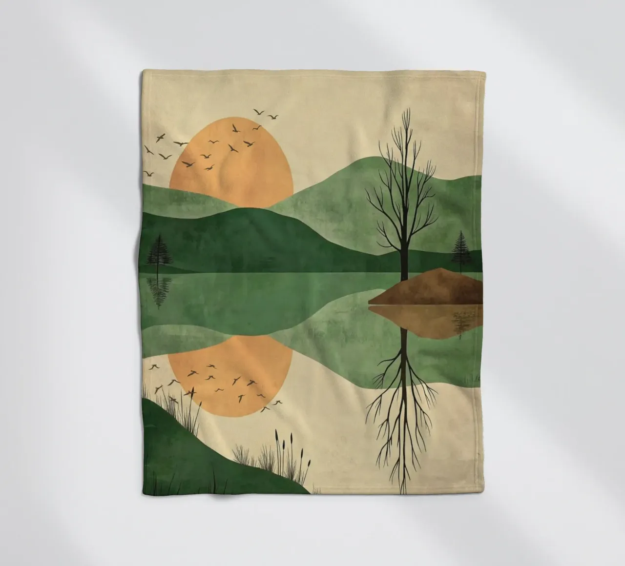 sunset reflect fleecedeken van twillight