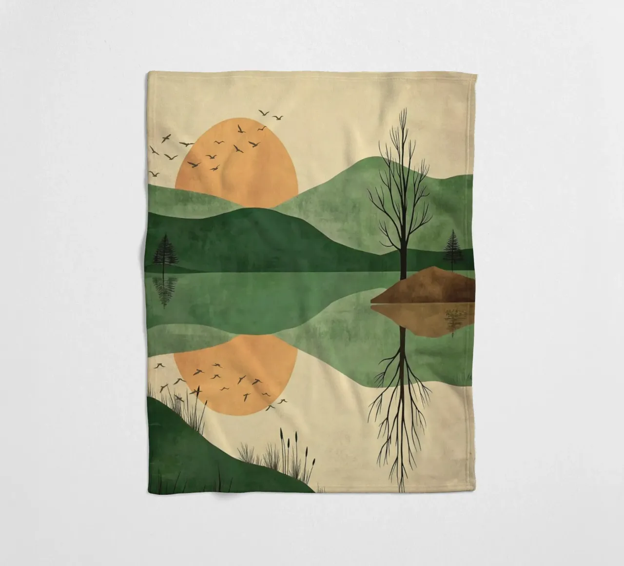 sunset reflect fleecedeken van twillight