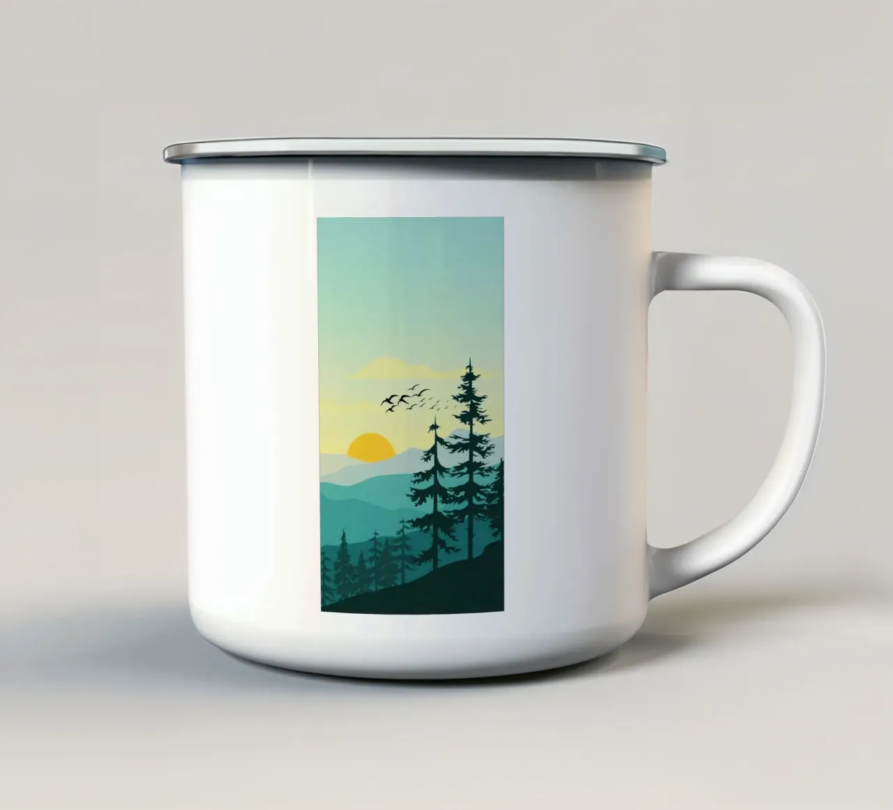 sunrise landscape tazza in smalto da twillight