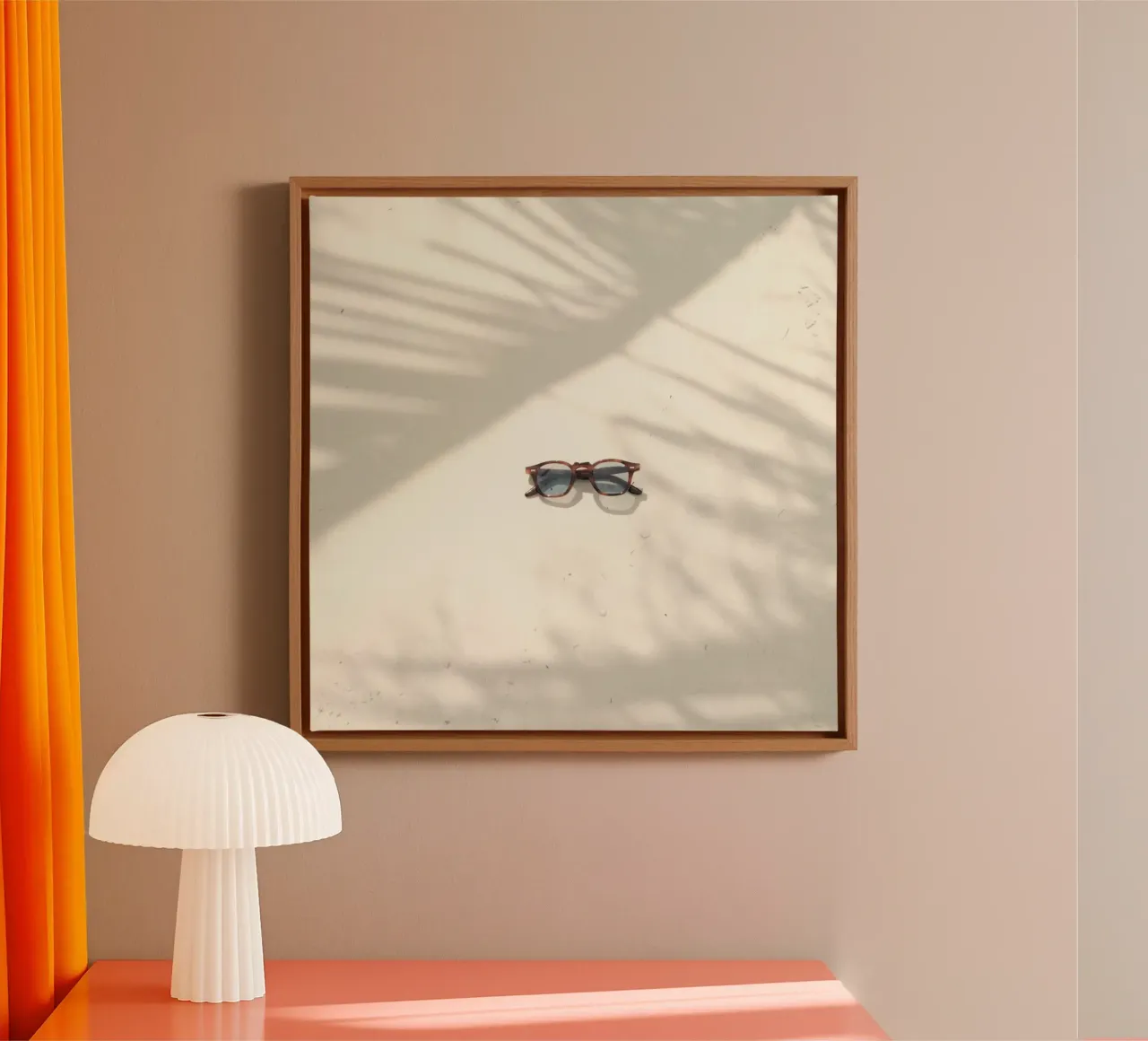 single sunglasses canvas met Baklijst van prindy