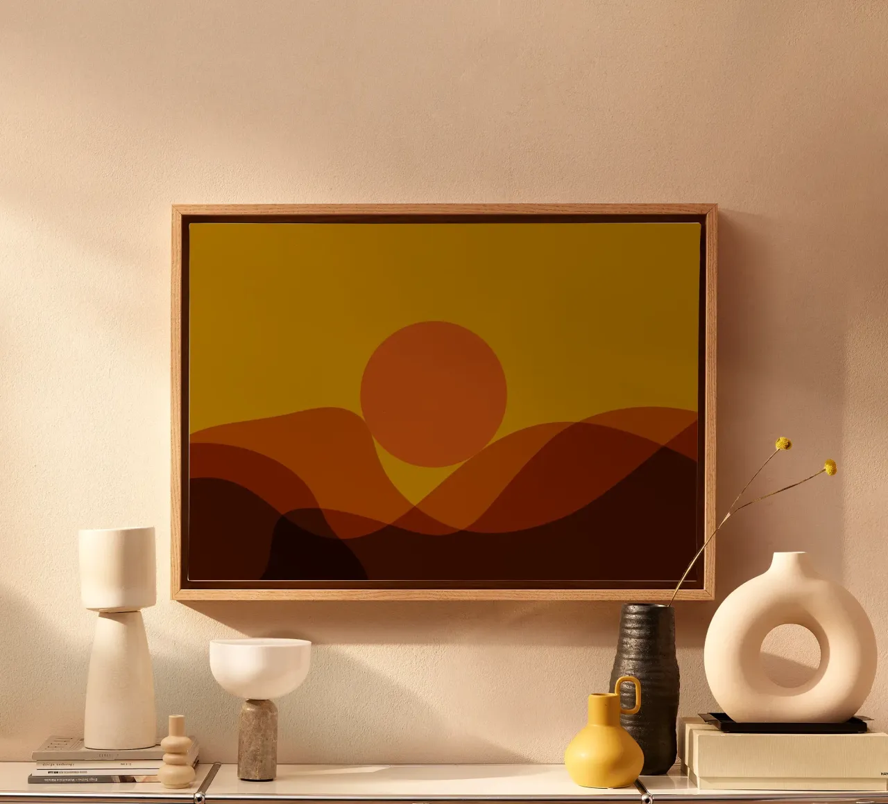 warm horizon layers tela con Cornice a cassetta da twillight