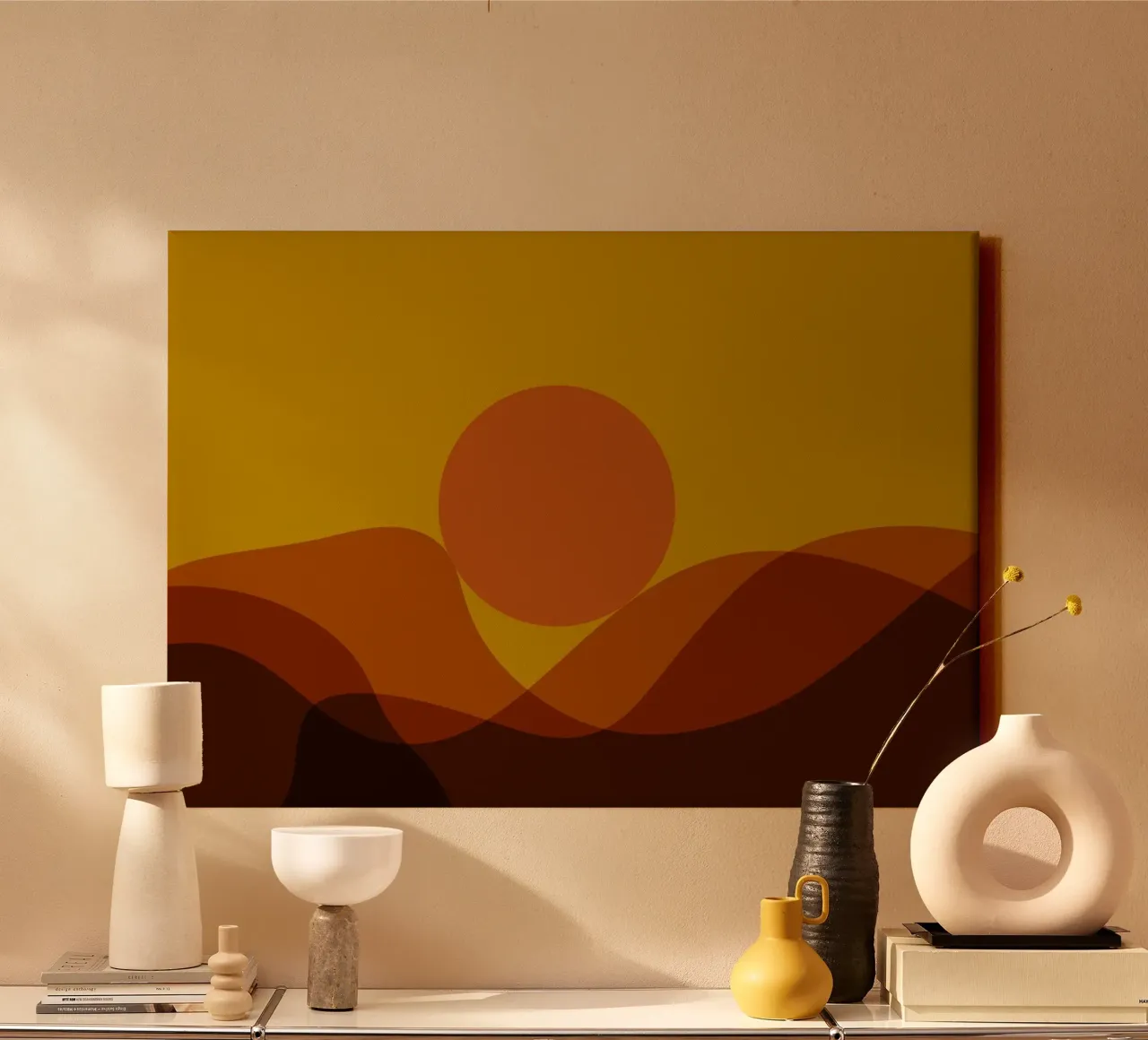 warm horizon layers tela con Cornice a cassetta da twillight