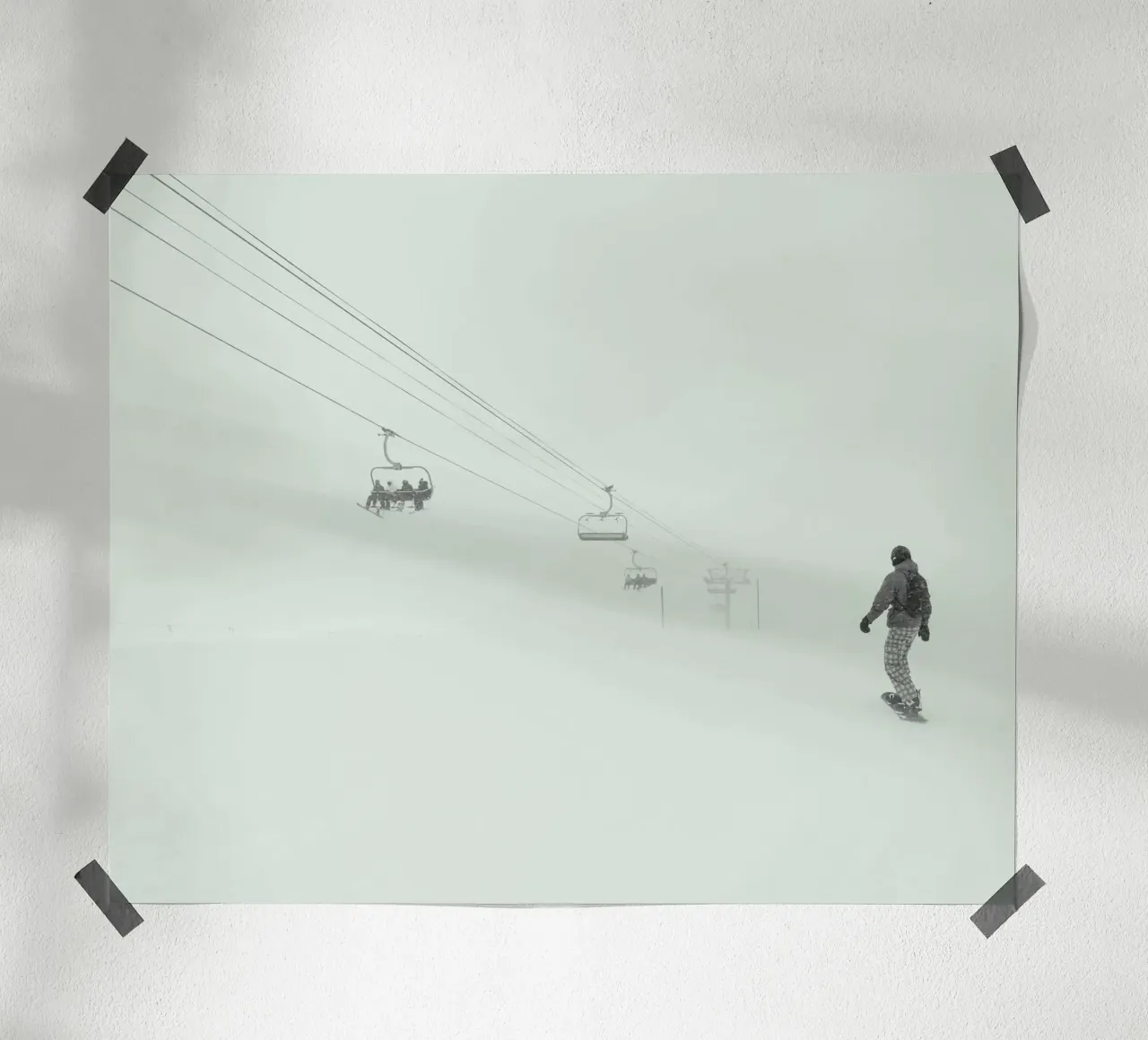 winter sports chairlift poster de prindy