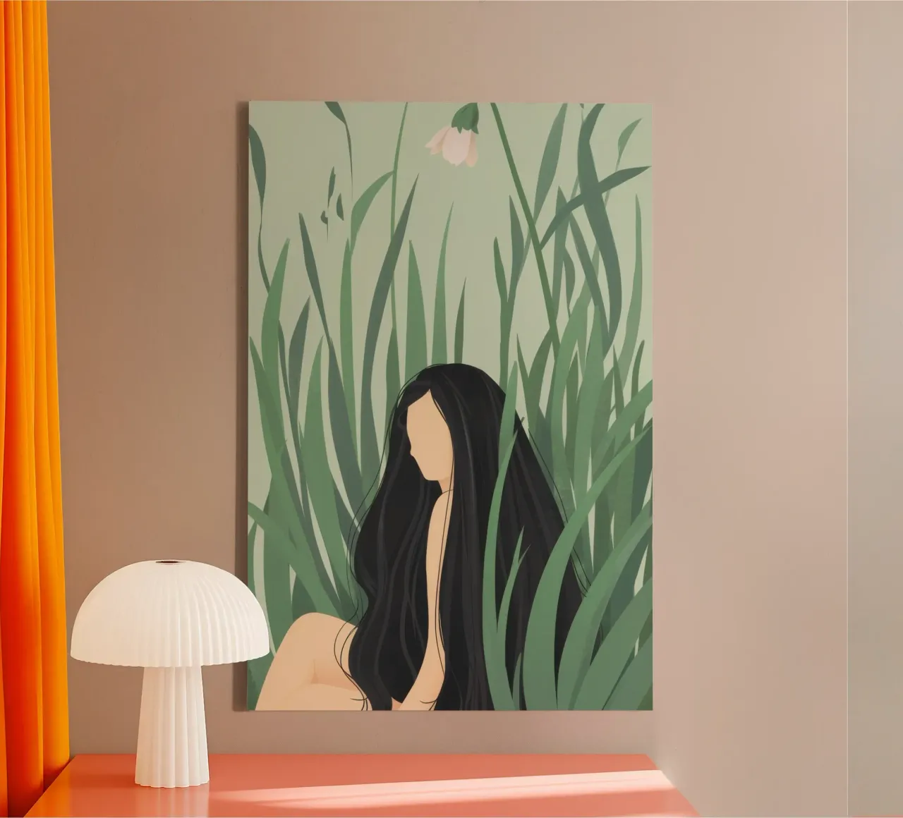 Groene weide Obscura canvas met Baklijst van Hollow Years