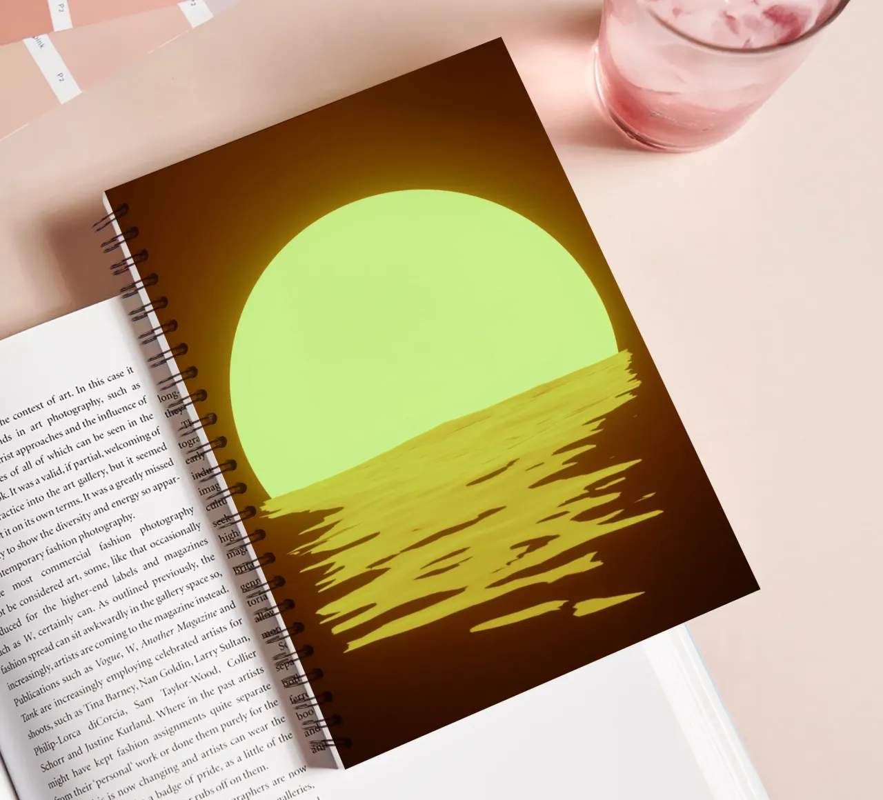 sunset rippling spiral notebook by twillight