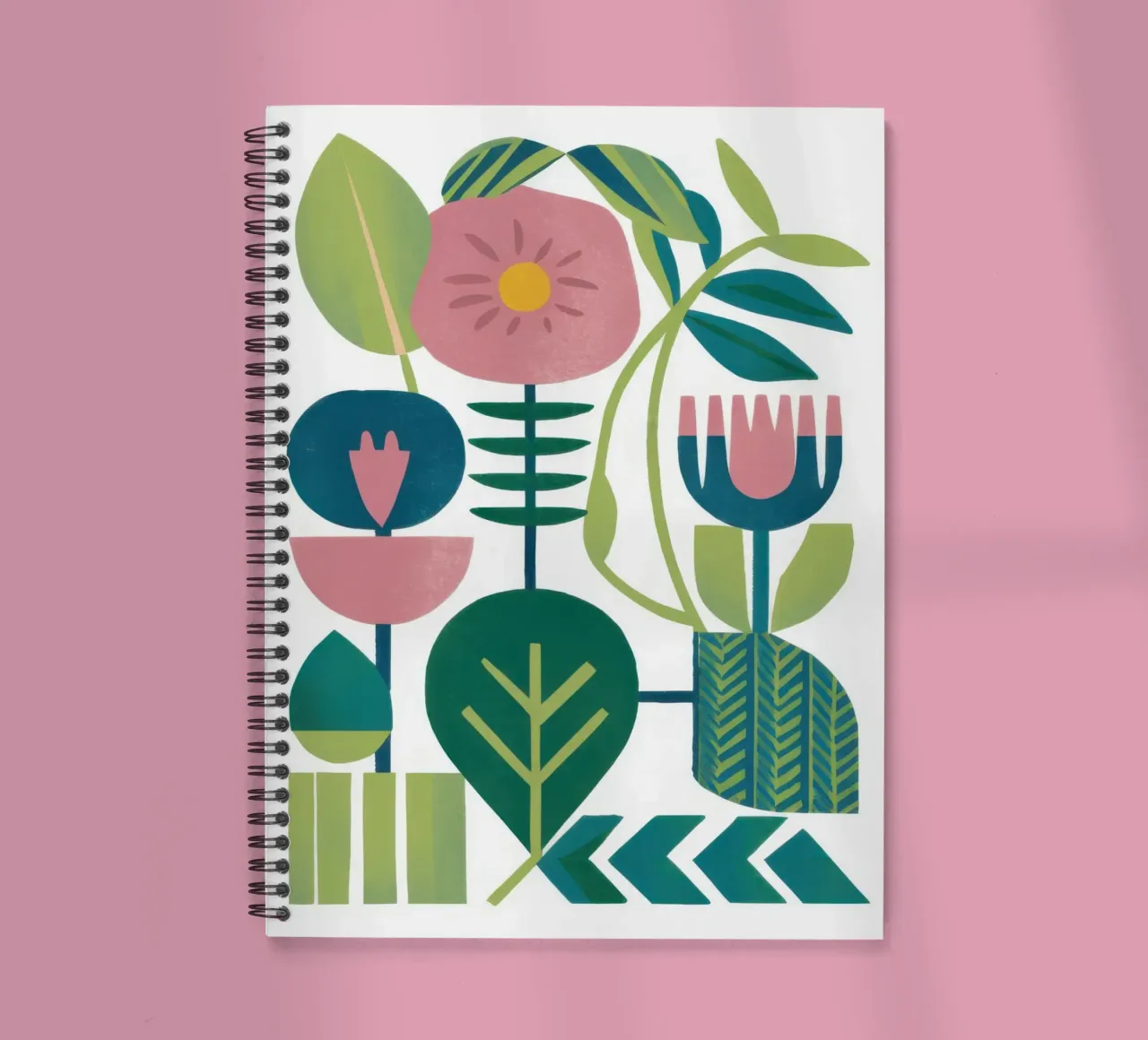 Geometric Botanical Harmony spiral notebook by Hollow Years
