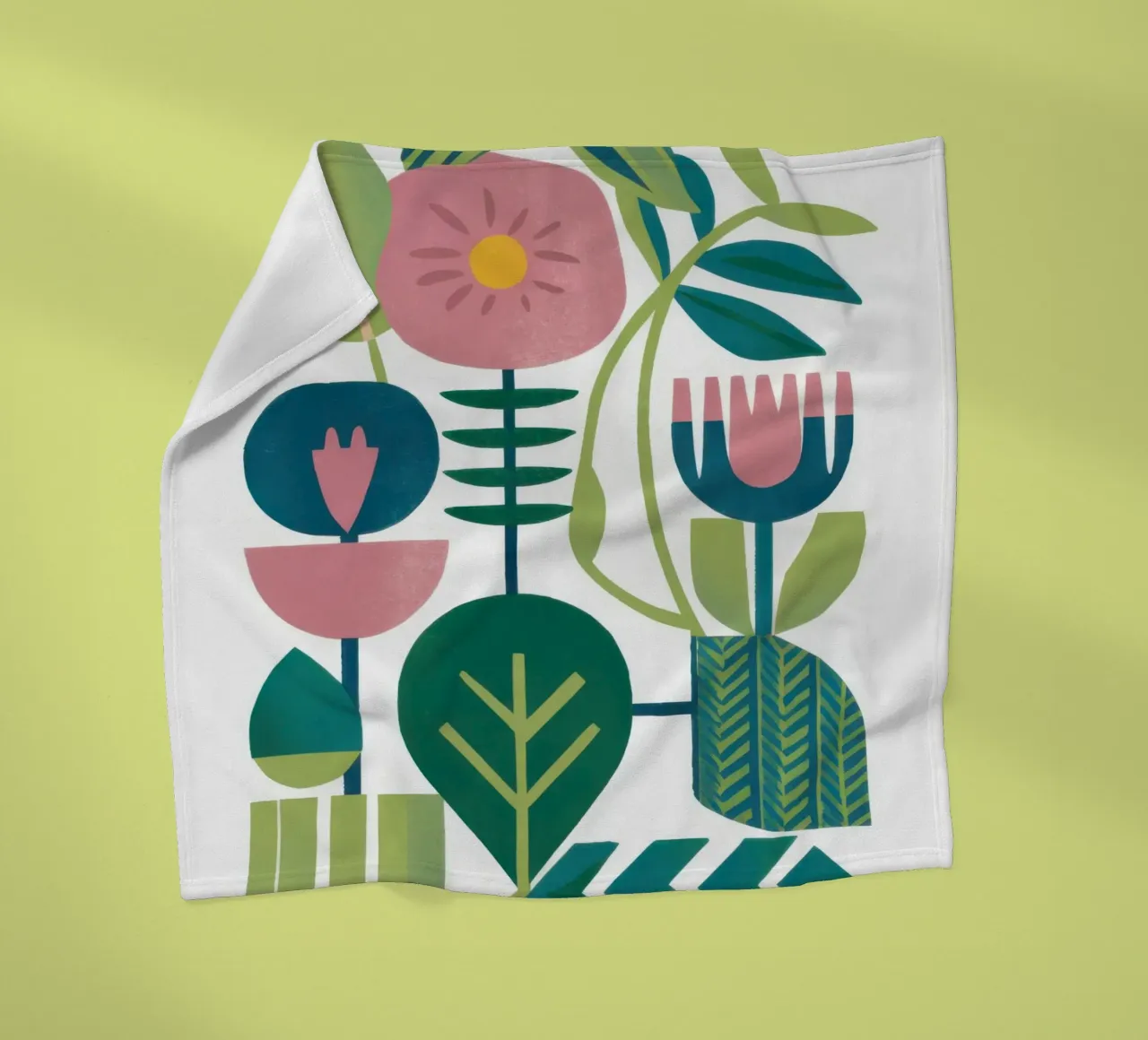 Geometrisch-Botanische Harmonie Fleecedecke von Hollow Years