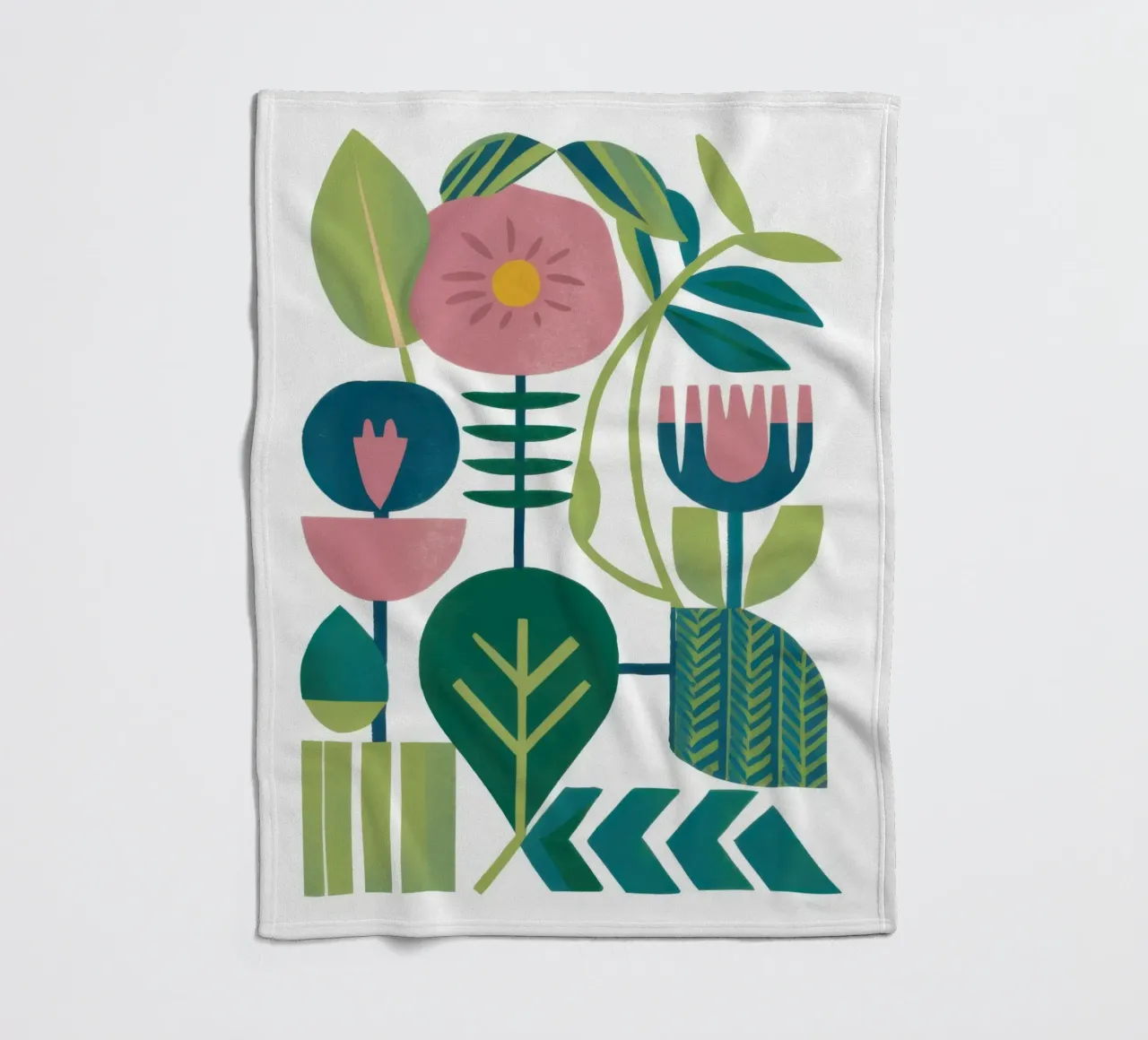 Geometrisch-Botanische Harmonie Fleecedecke von Hollow Years