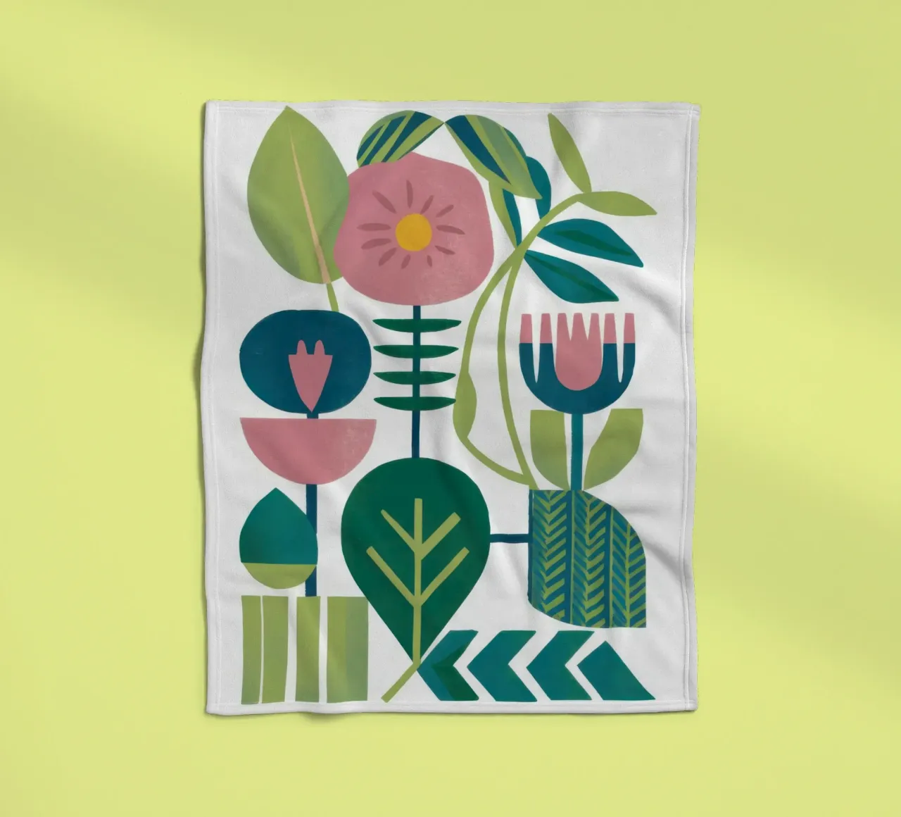 Geometrisch-Botanische Harmonie Fleecedecke von Hollow Years