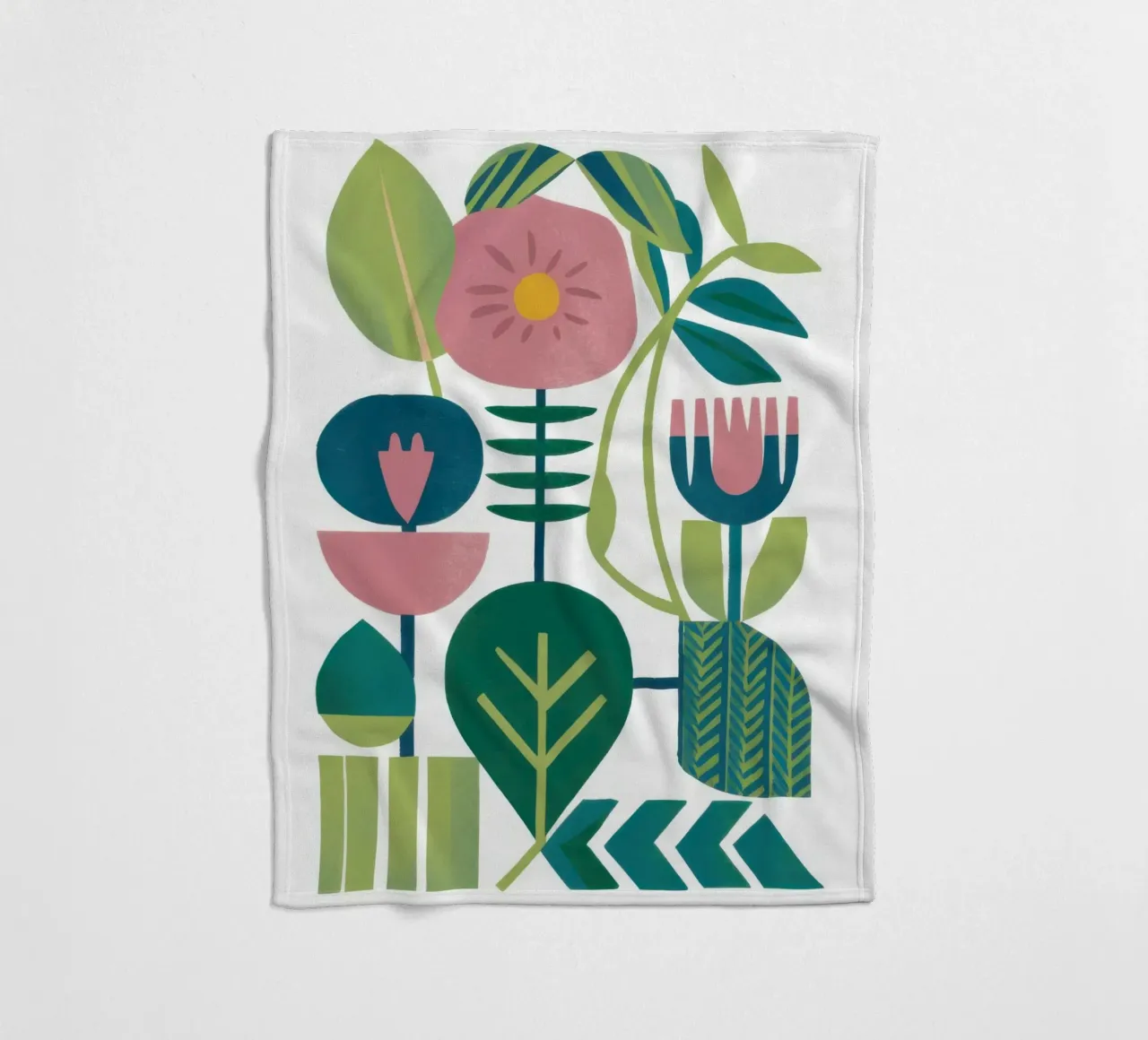 Geometrisch-Botanische Harmonie Fleecedecke von Hollow Years