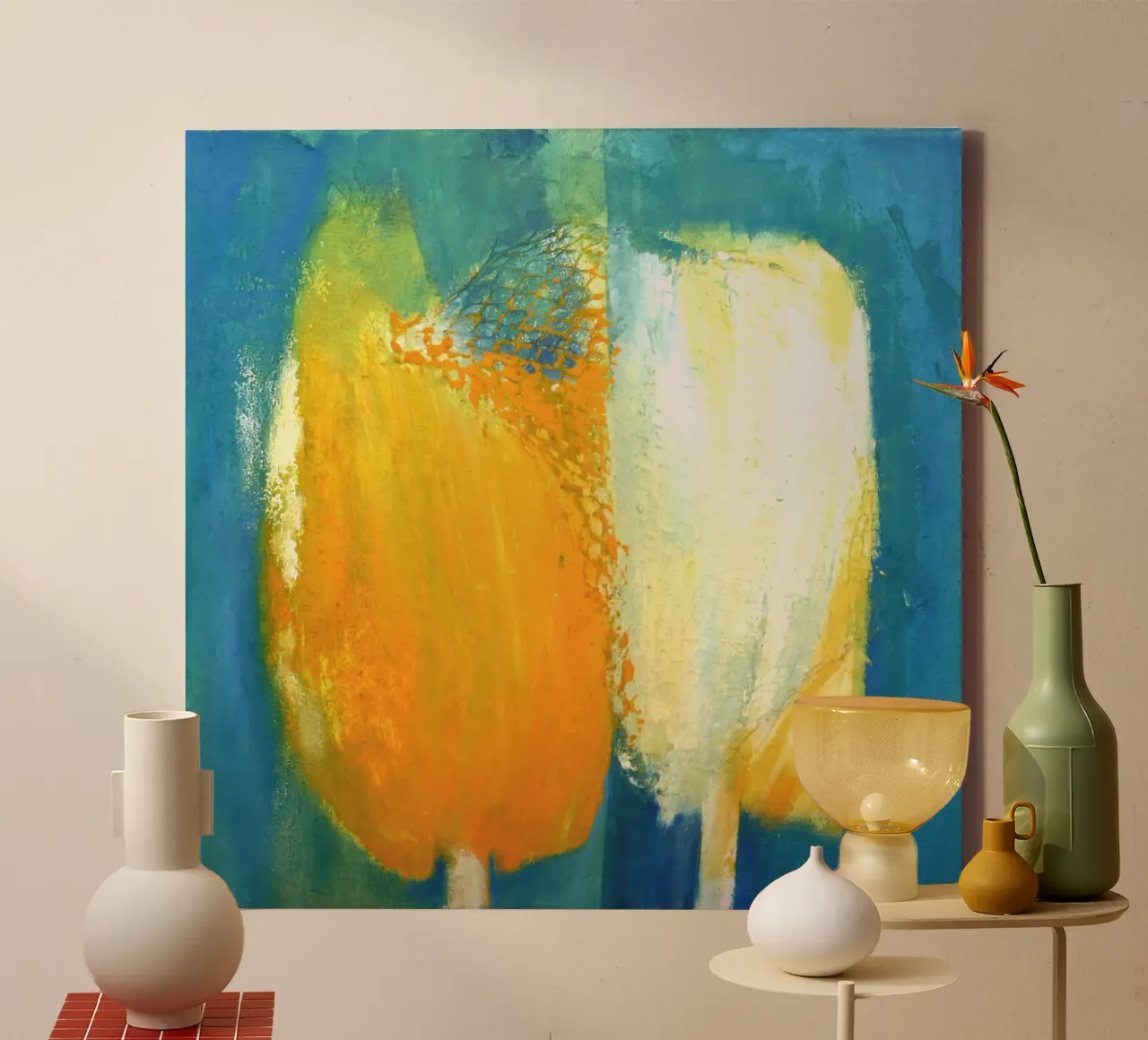 Tulpen gelb/weiß toile de Anita Gewald