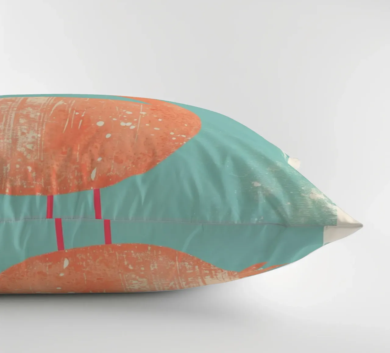 Flamingo standing on simple background with playful design decorative cushion by DesignDoodle
