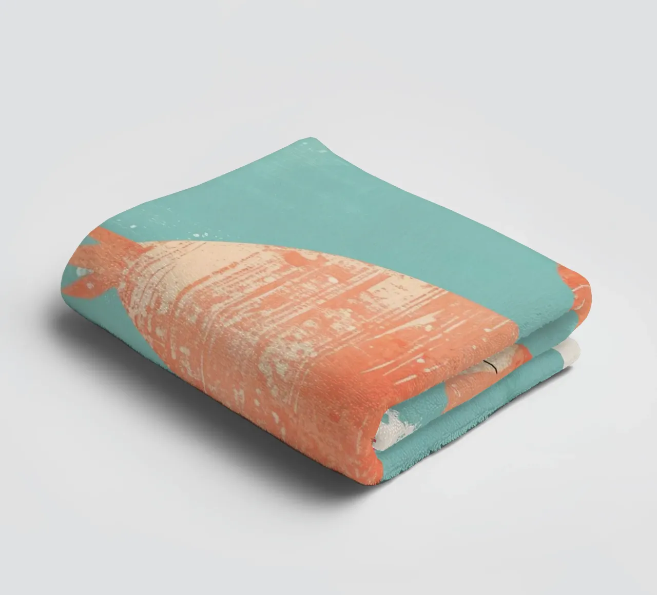 Flamingo standing on simple background with playful design towel by DesignDoodle