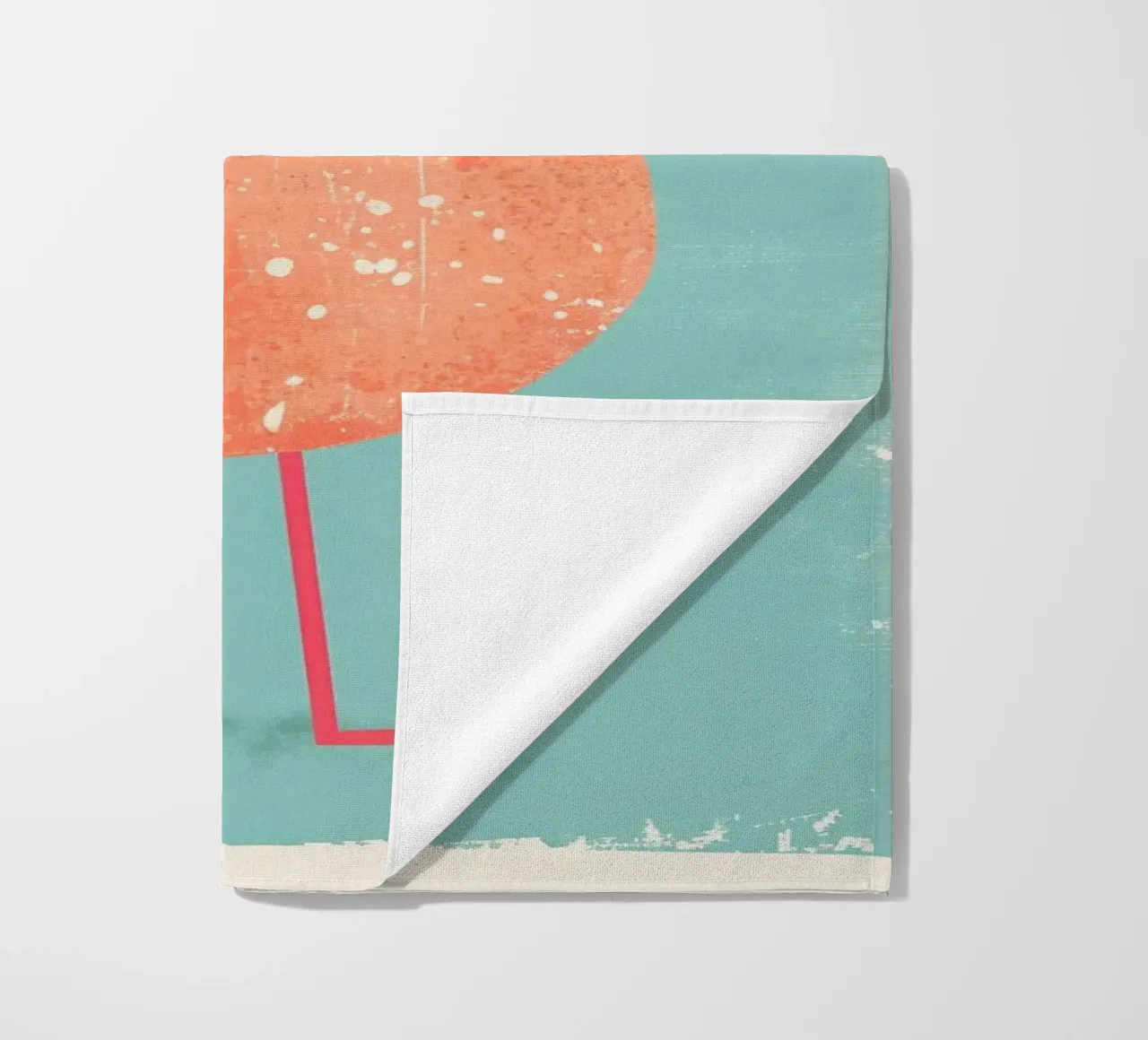 Flamingo standing on simple background with playful design beach towel by DesignDoodle