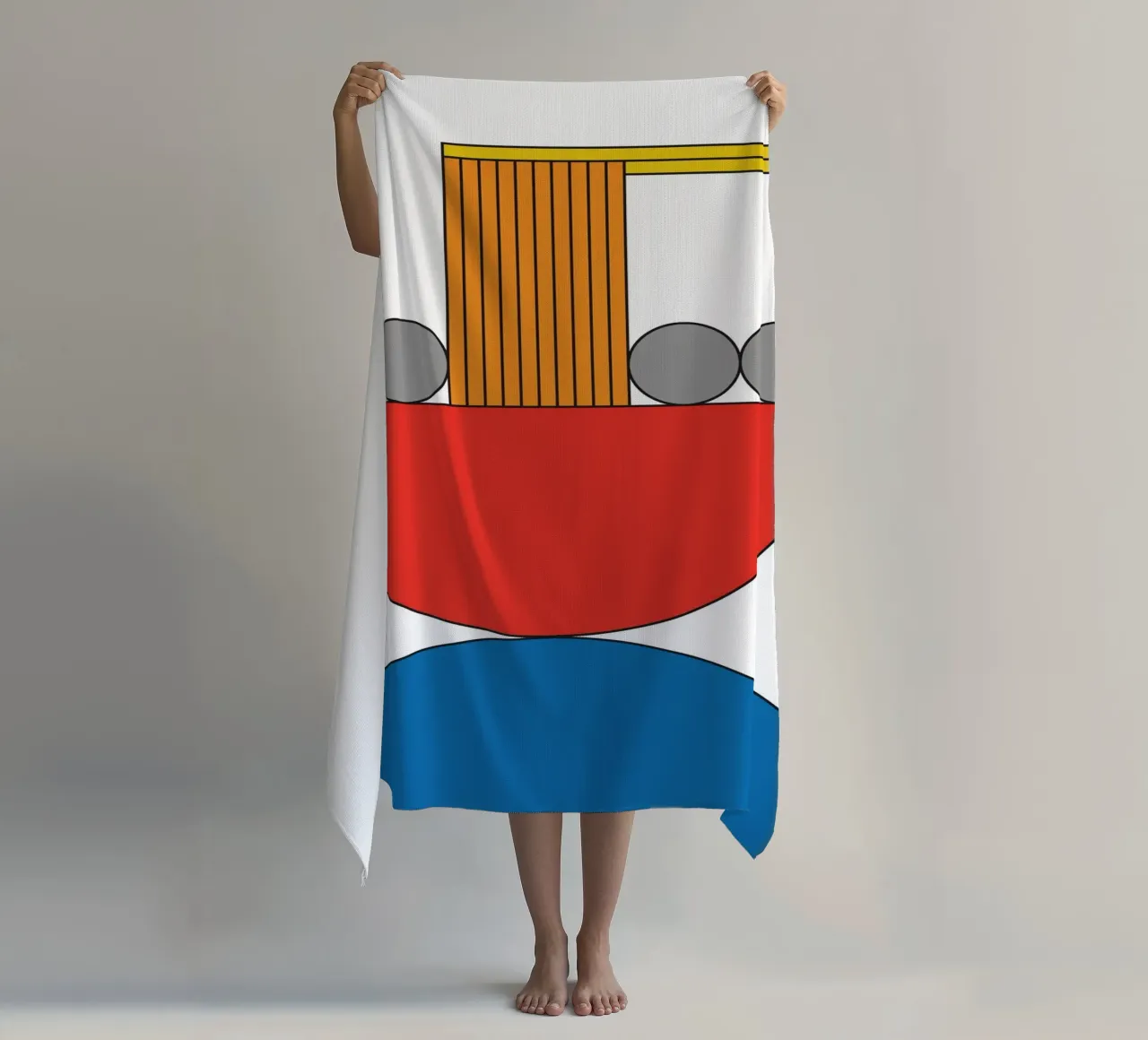 Meatball bauhaus delicious beach towel by Family Bauhaus Art