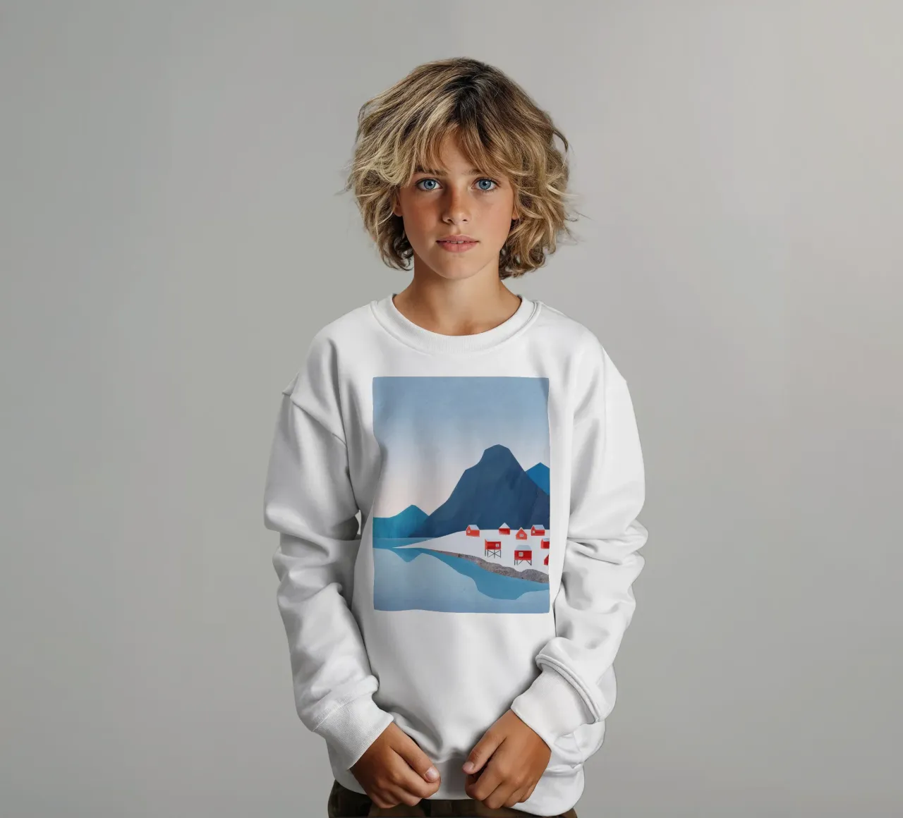 Case rosse, Lofoten felpa bambino da Funny wall
