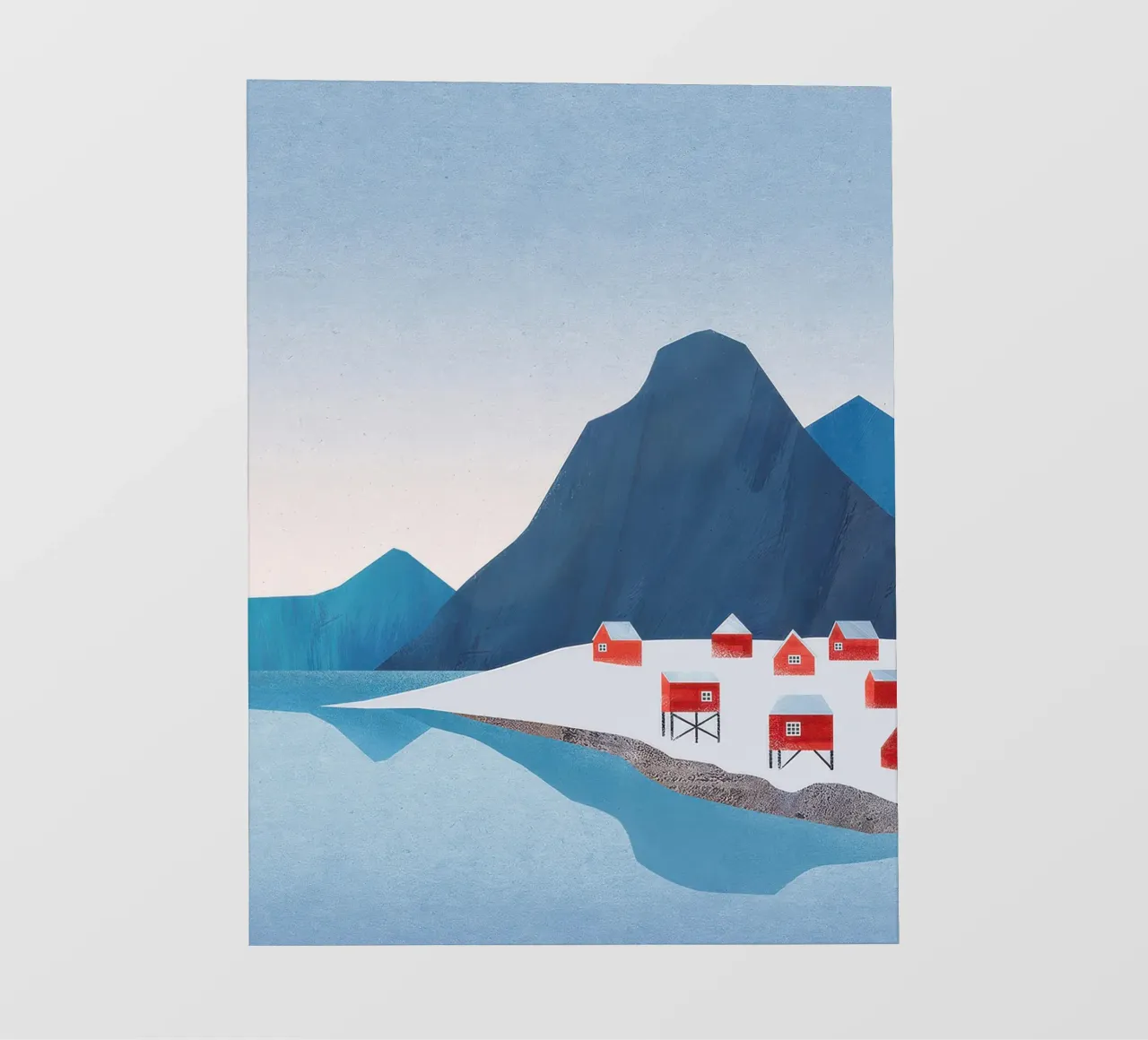 Case rosse, Lofoten pellicola backlit da Funny wall