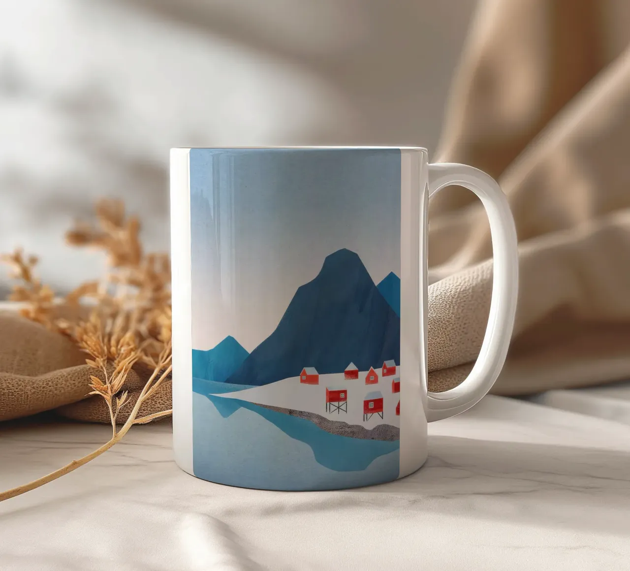 Case rosse, Lofoten tazza in ceramica da Funny wall