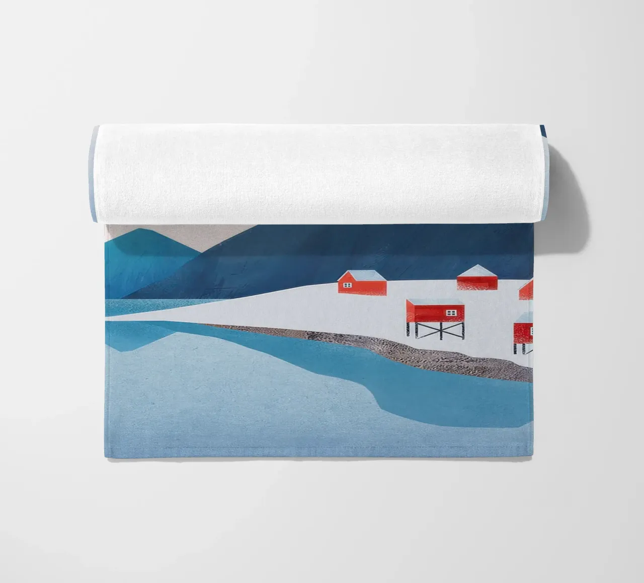 Case rosse, Lofoten telo mare da Funny wall
