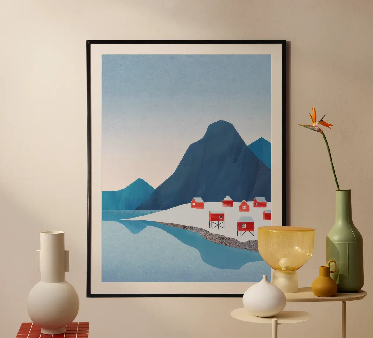 Case rosse, Lofoten carta hahnemühle da Funny wall