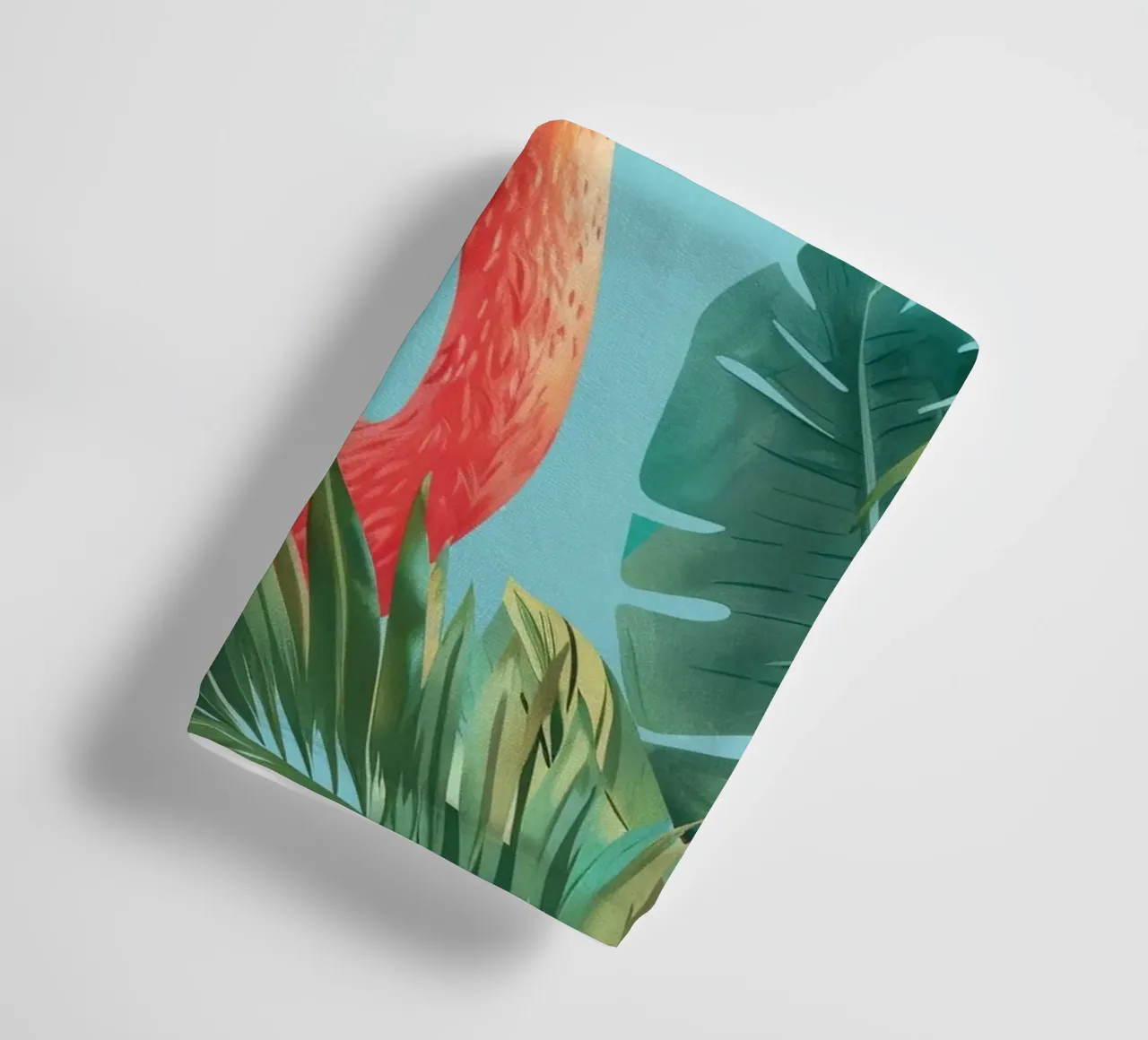 Flamingo inmitten von tropischem Blattwerk in einem dekorativen Set Handtuch von DesignDoodle