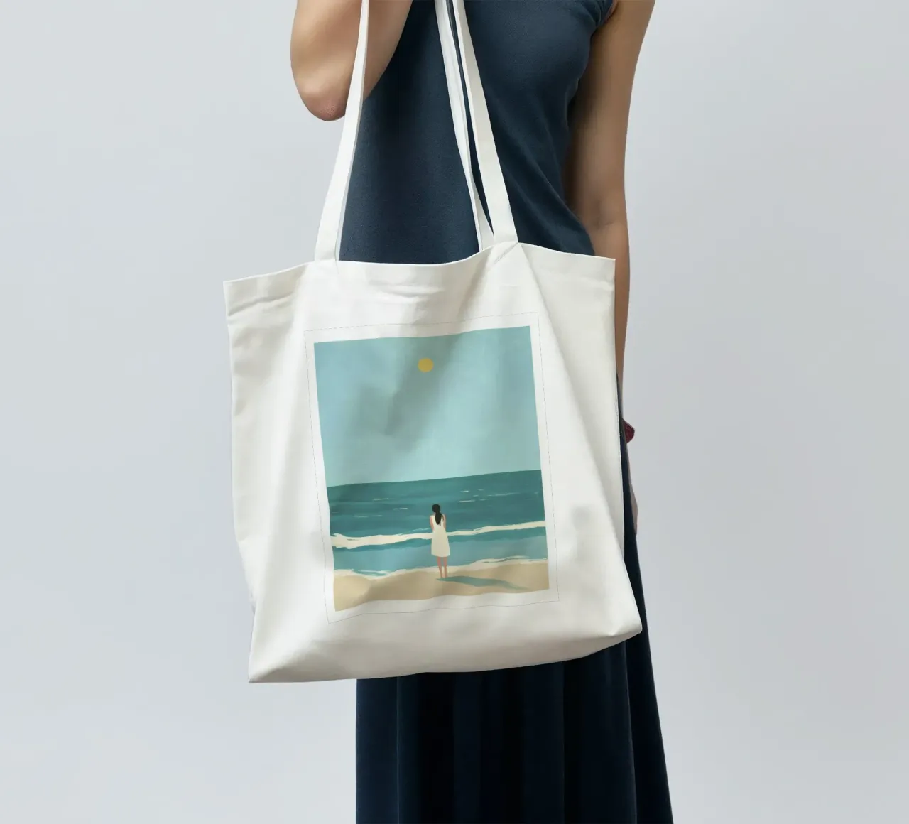 Ragazza sulla spiaggia borsa in juta da Blue Water