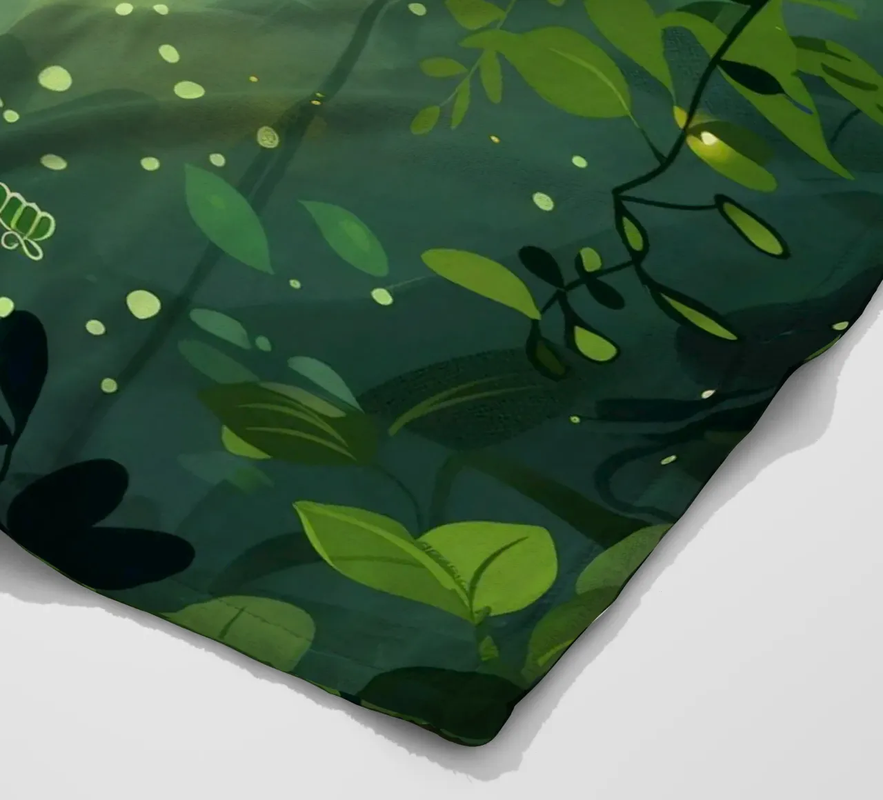 Frog in lush rainforest setting with light filtering through fleece blanket by DesignDoodle