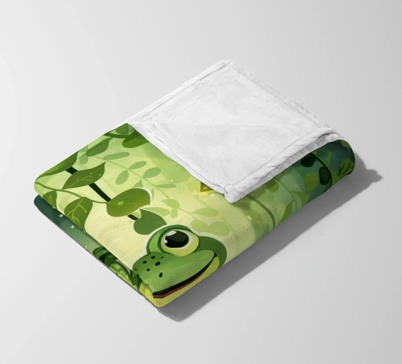 Frog in lush rainforest setting with light filtering through fleece blanket by DesignDoodle