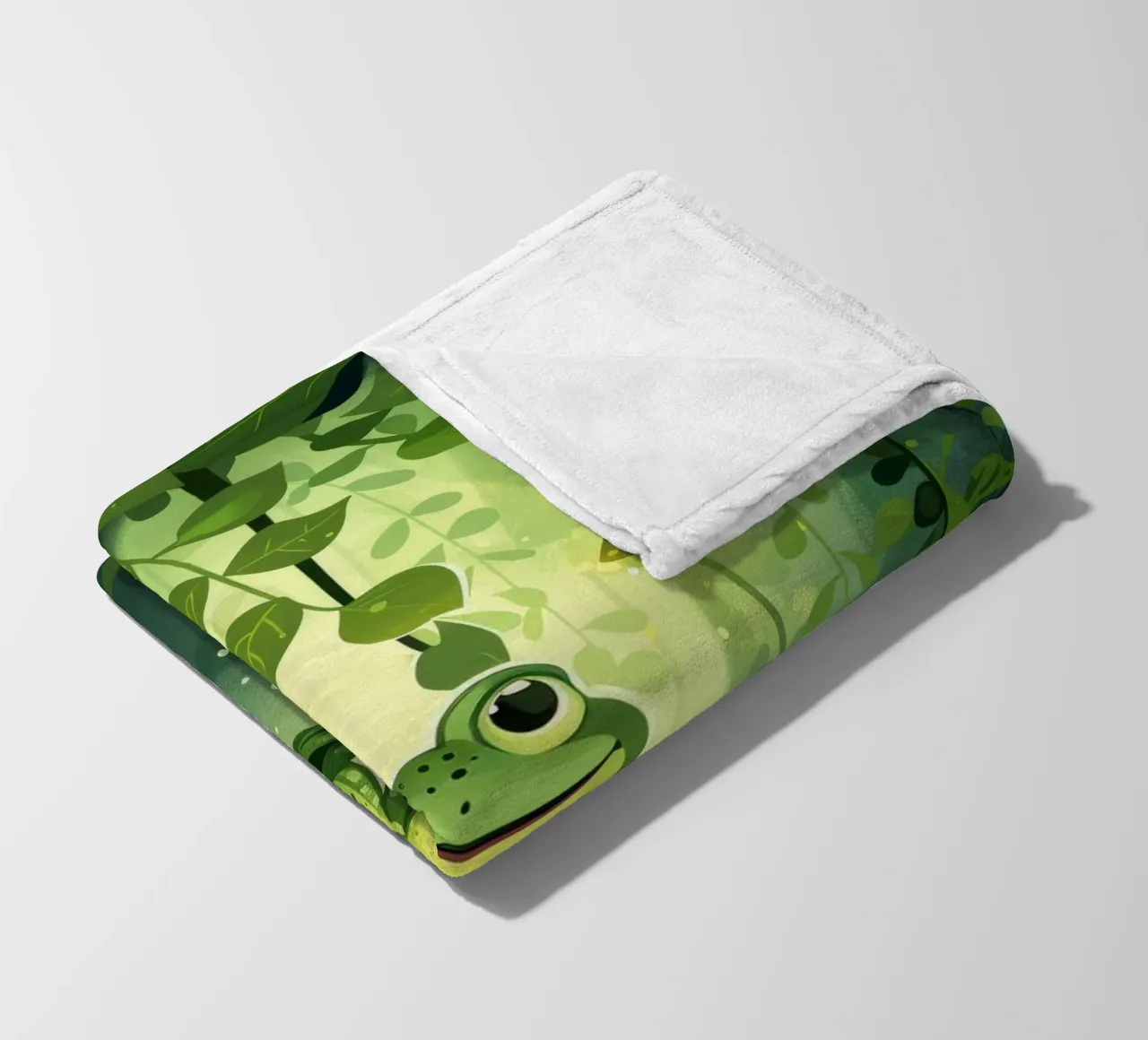 Frog in lush rainforest setting with light filtering through fleece blanket by DesignDoodle