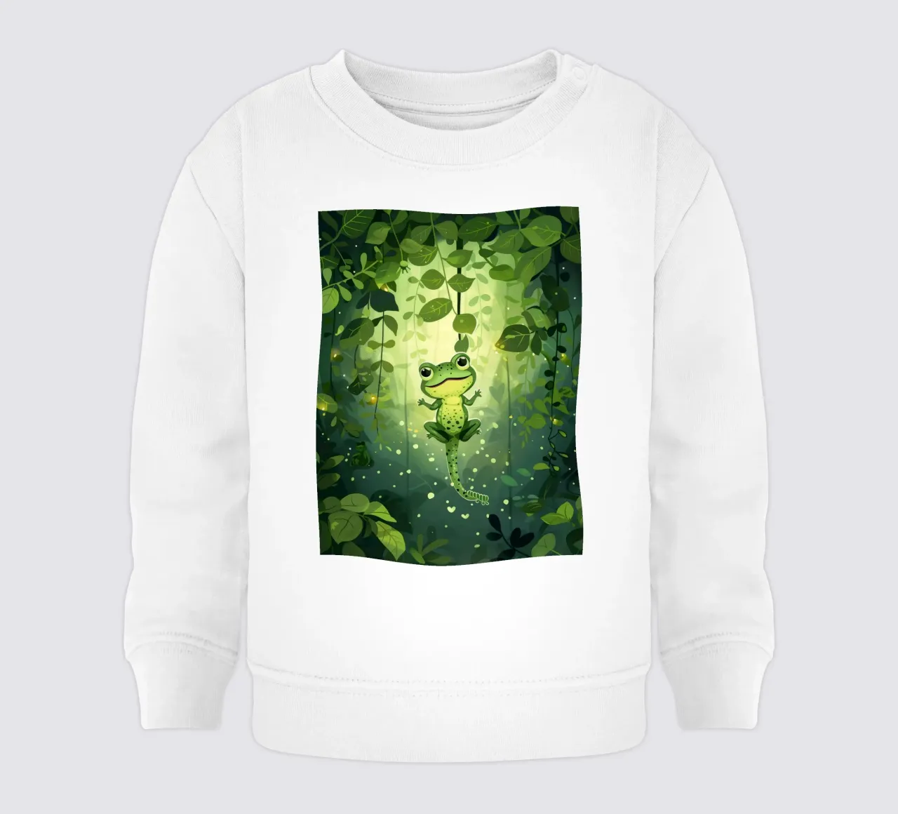 Rana in un ambiente lussureggiante di foresta pluviale con luce che filtra felpa neonato da DesignDoodle