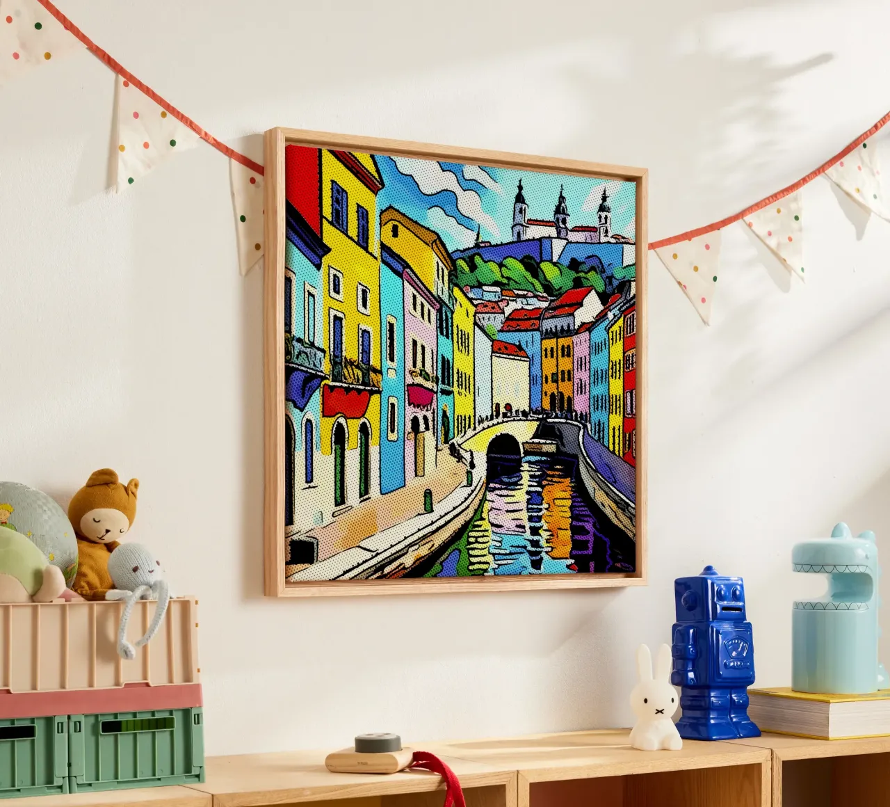 Travelling in Europe, motif 6 canvas with Floater frame by ZAMART - PopArt