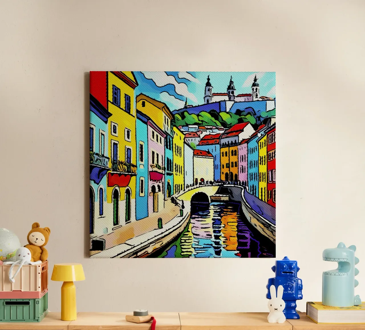 Travelling in Europe, motif 6 canvas with Floater frame by ZAMART - PopArt