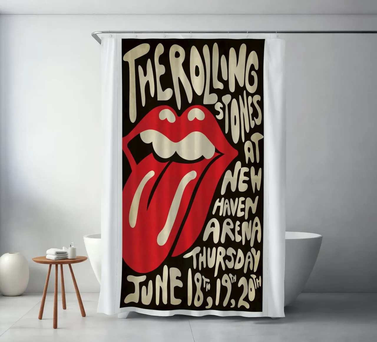 Band The Best Three shower curtain by PRADULE